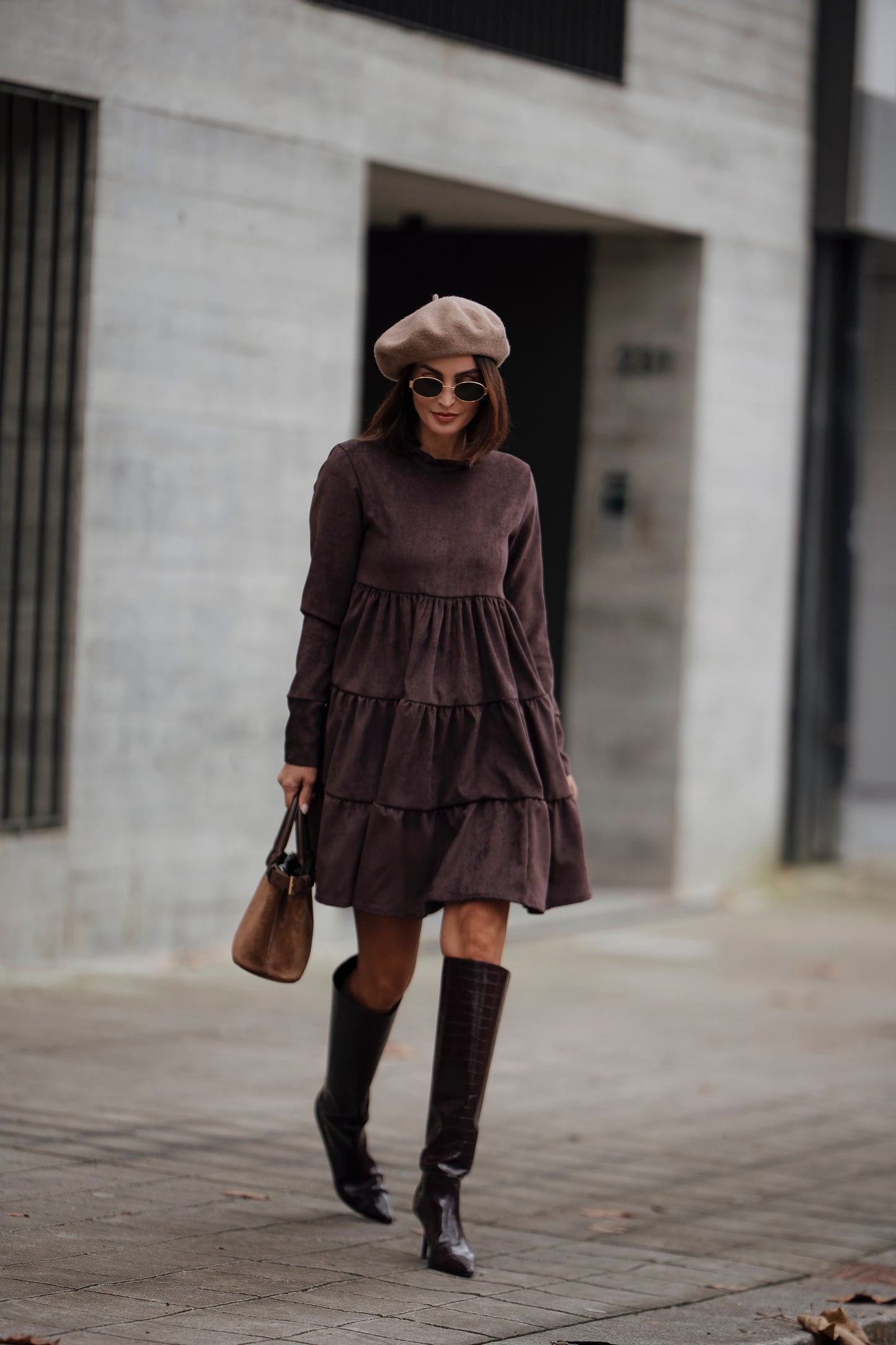 Short velvet dress