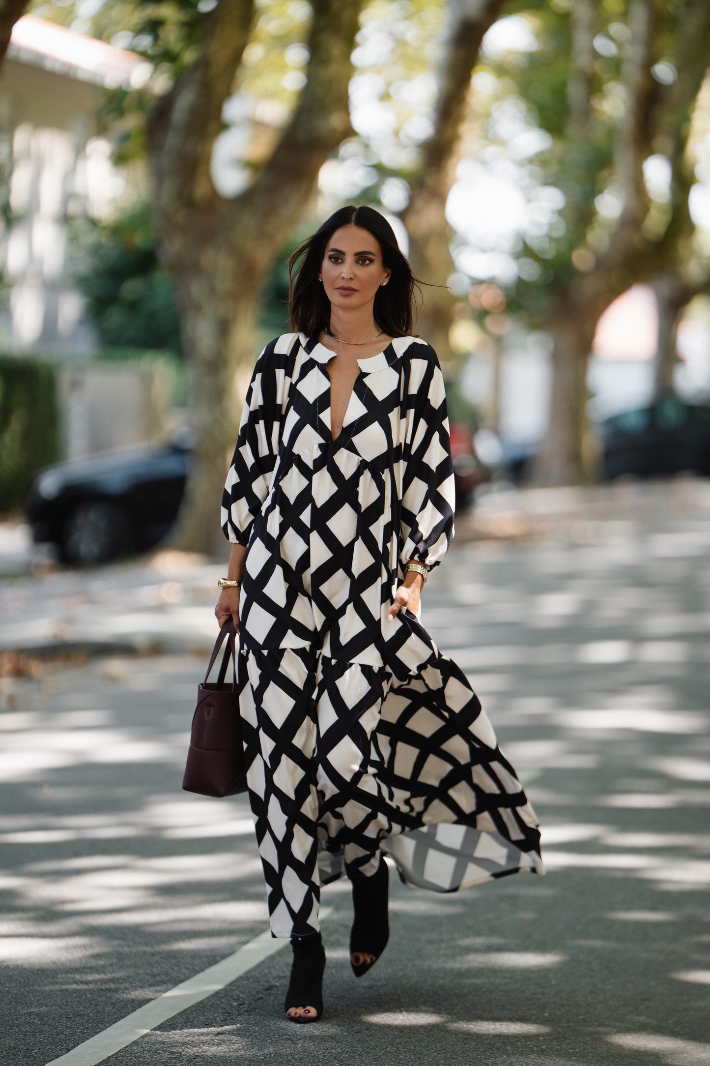 Vestido comprido estampado