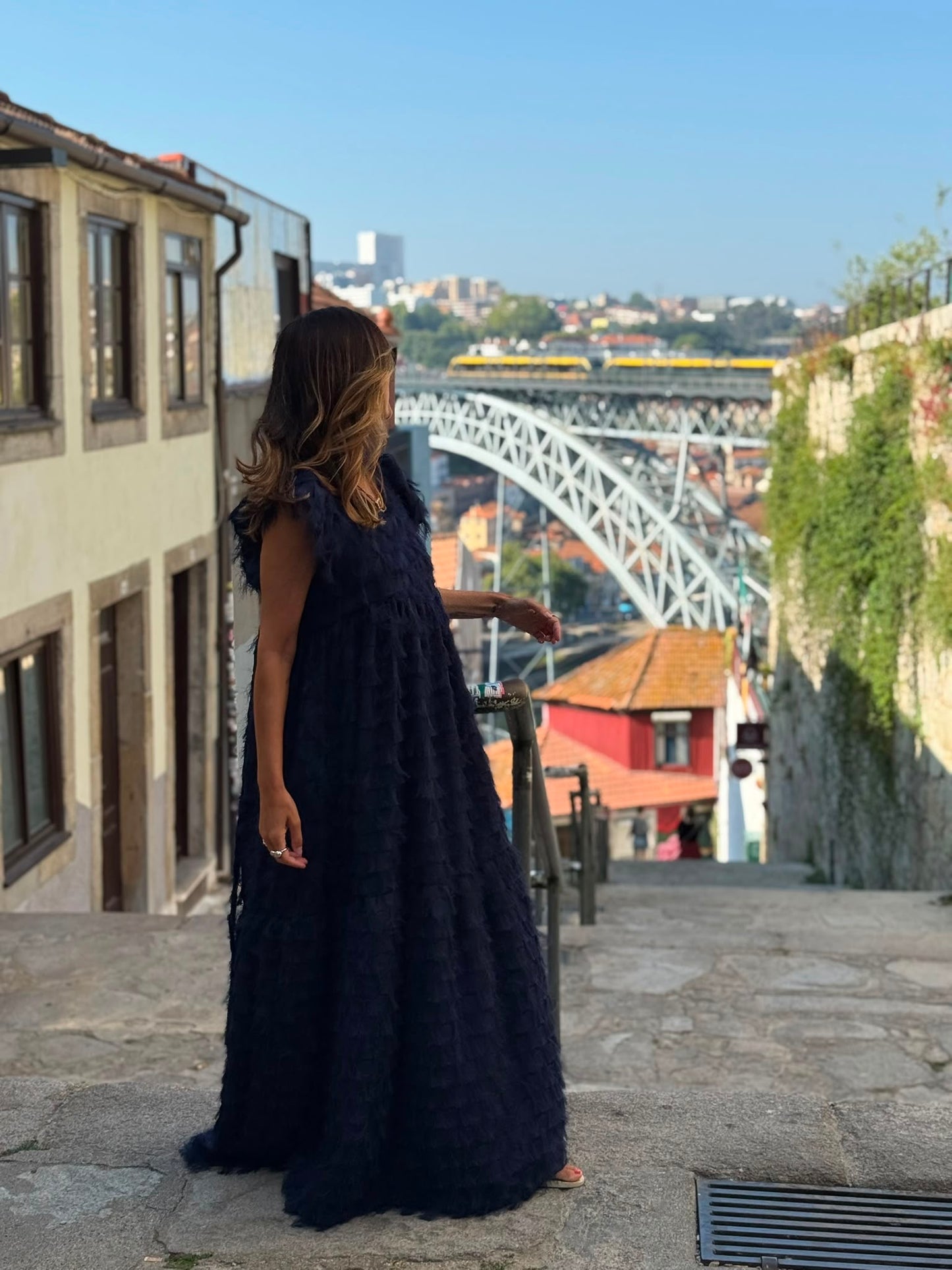 Edição limitada! Vestido comprido de cerimónia azul marinho