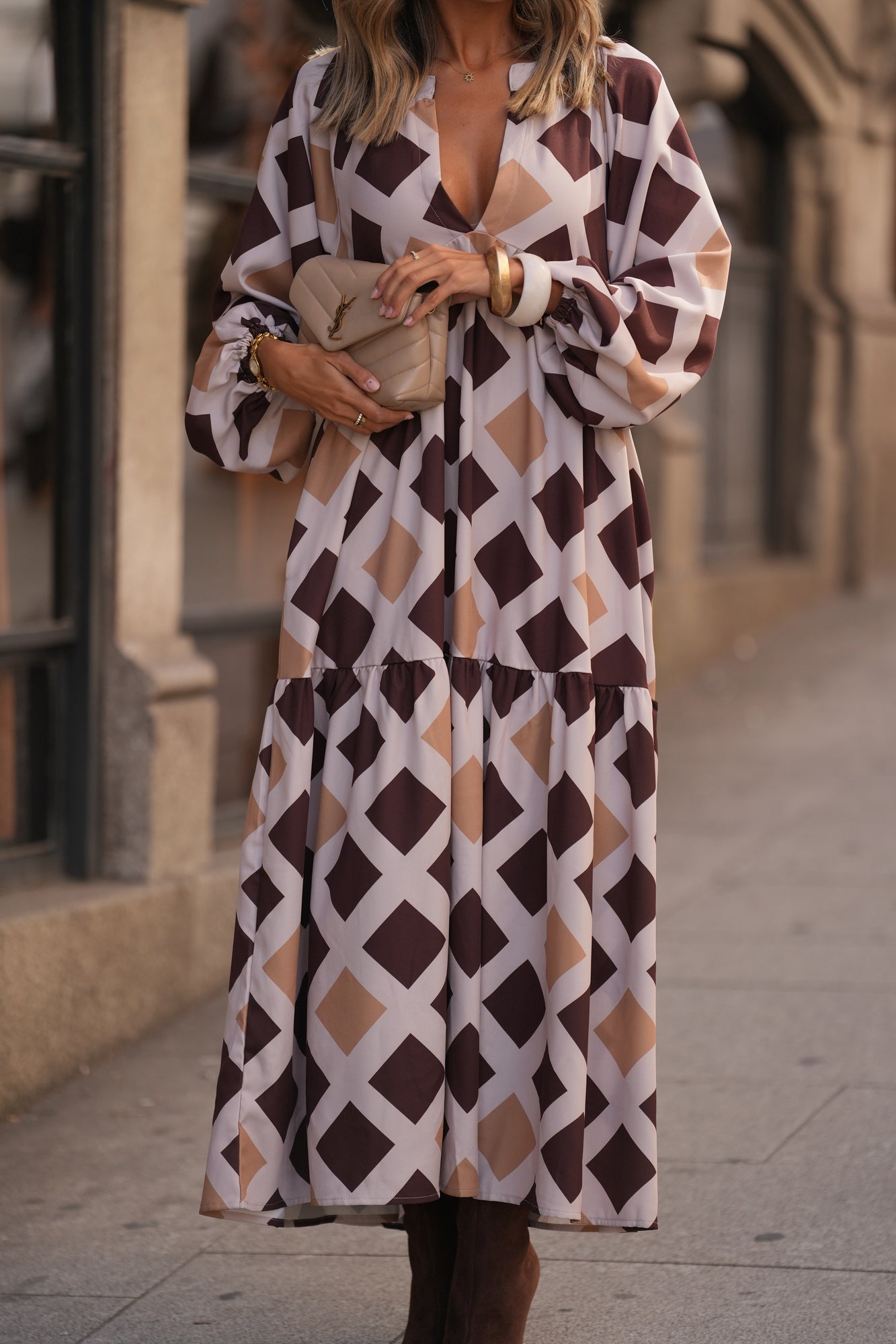 Long printed dress