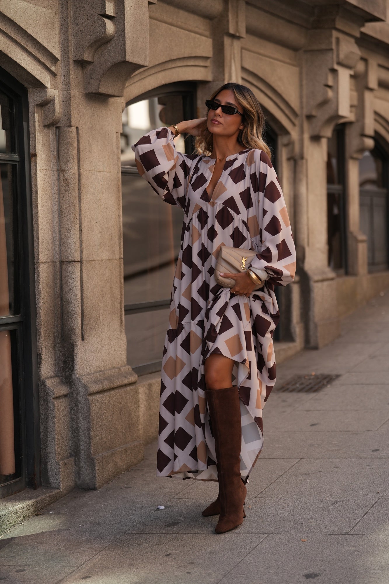 Long printed dress