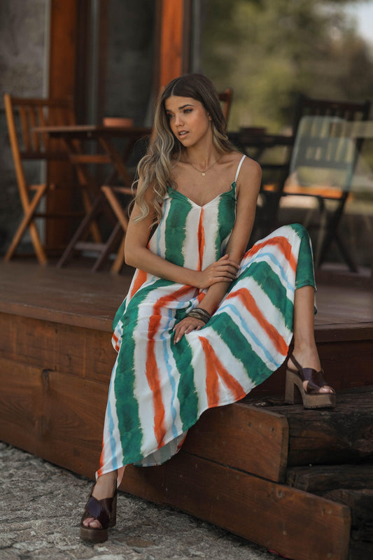 Robe longue à bretelles