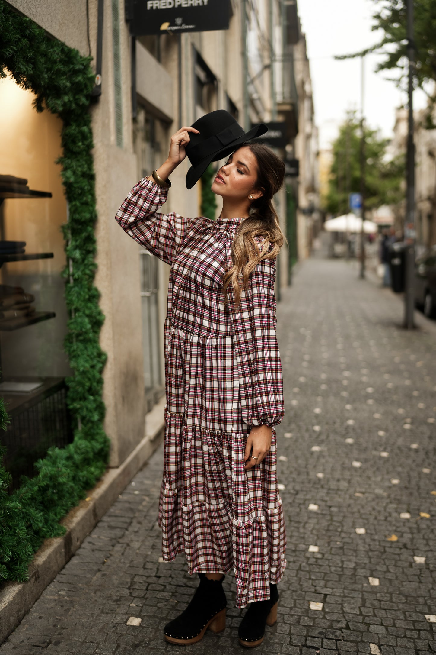 Long plaid dress