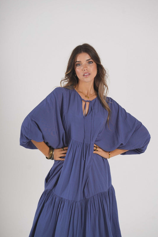 Vestido comprido em viscose