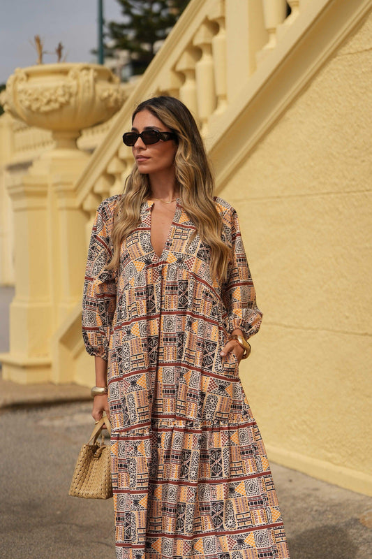 Long dress with ruffle