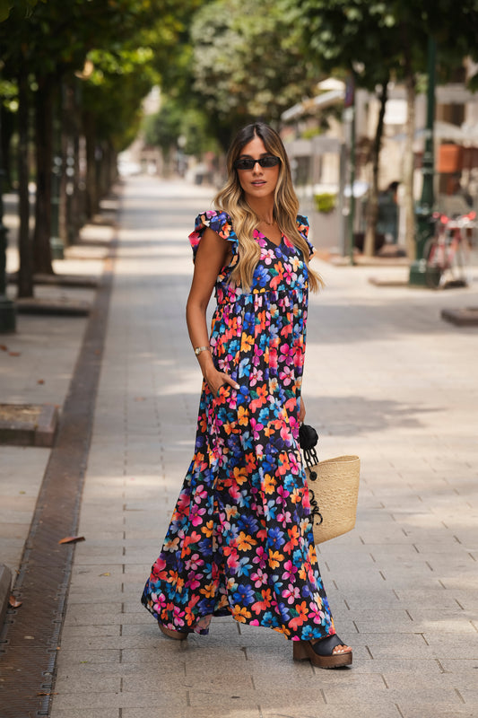 Long printed dress