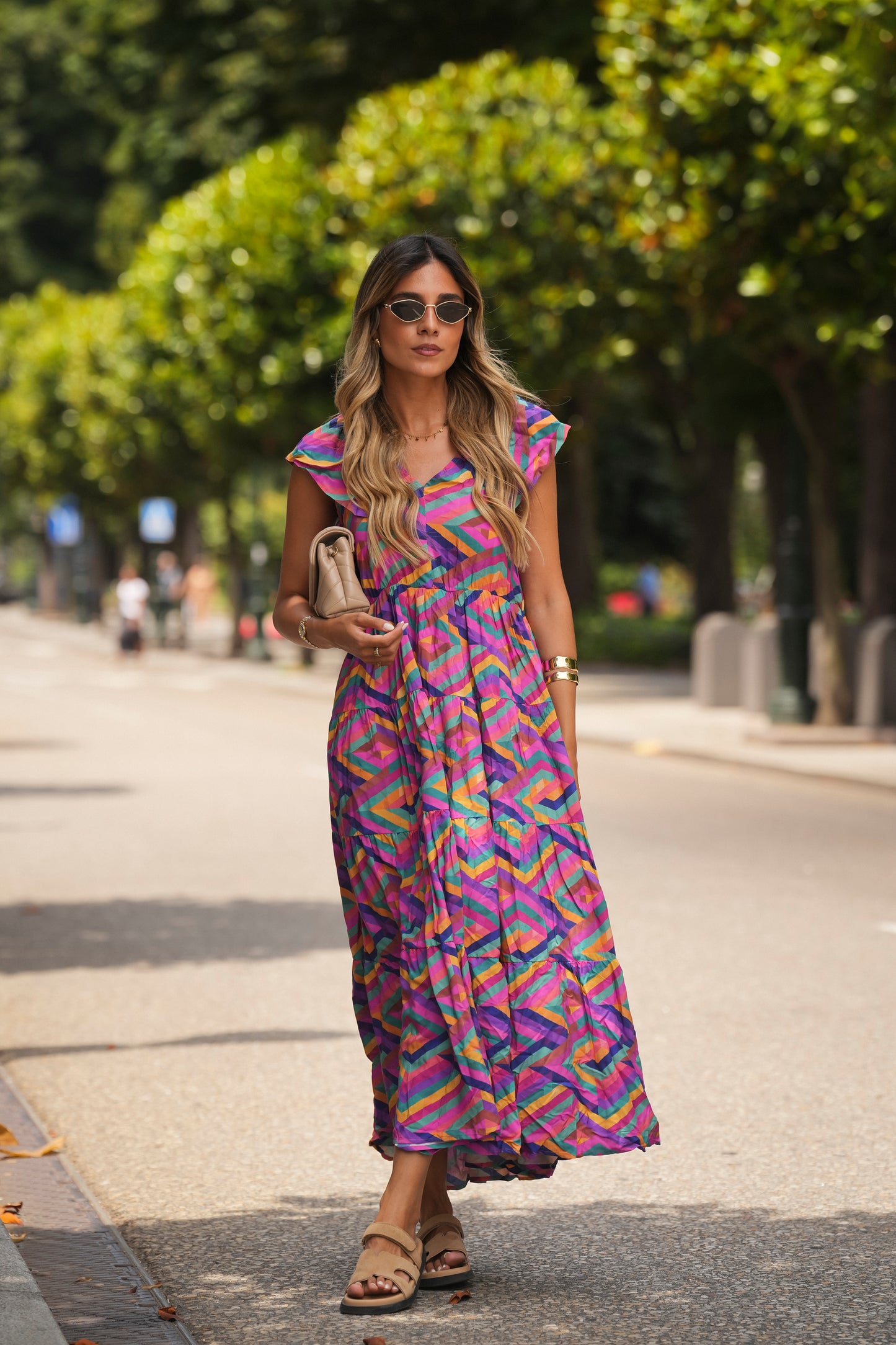 Vestido comprido estampado