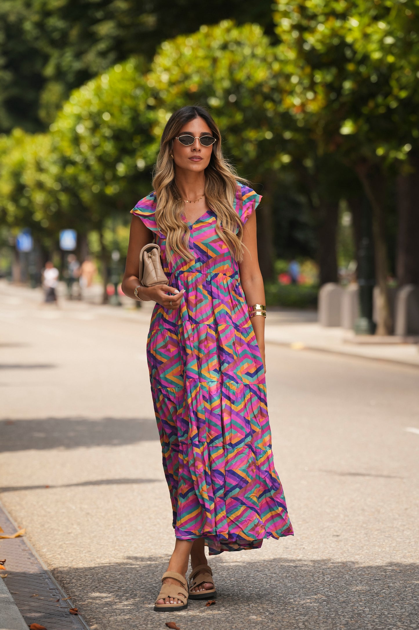 Vestido comprido estampado