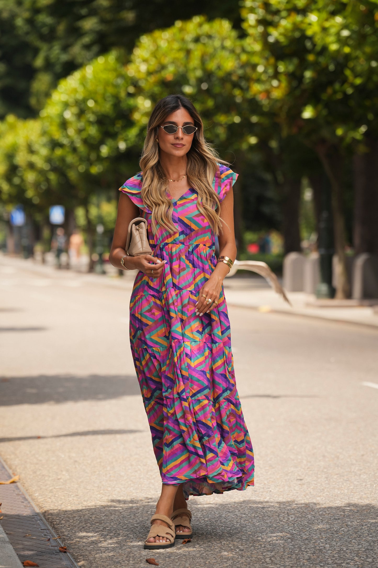 Vestido comprido estampado