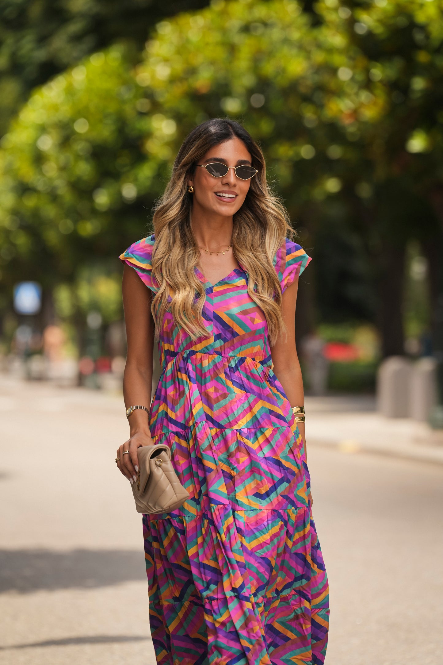 Vestido comprido estampado