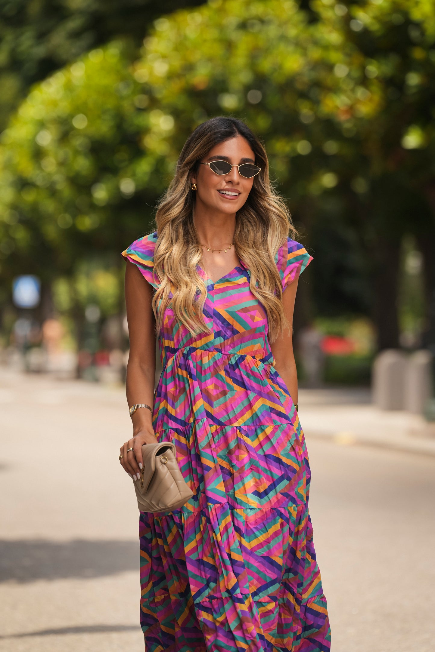 Vestido comprido estampado