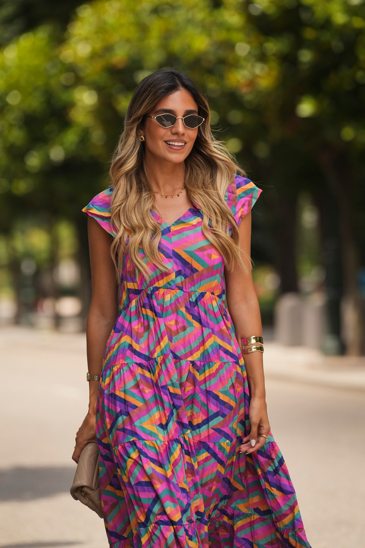 Vestido comprido estampado