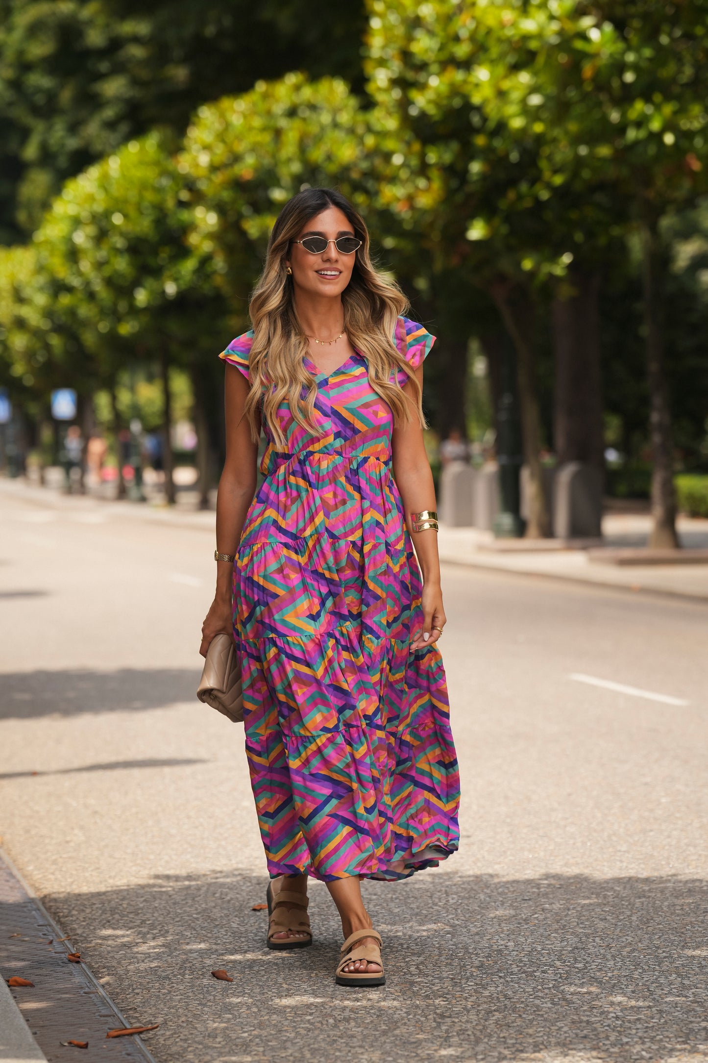 Vestido comprido estampado