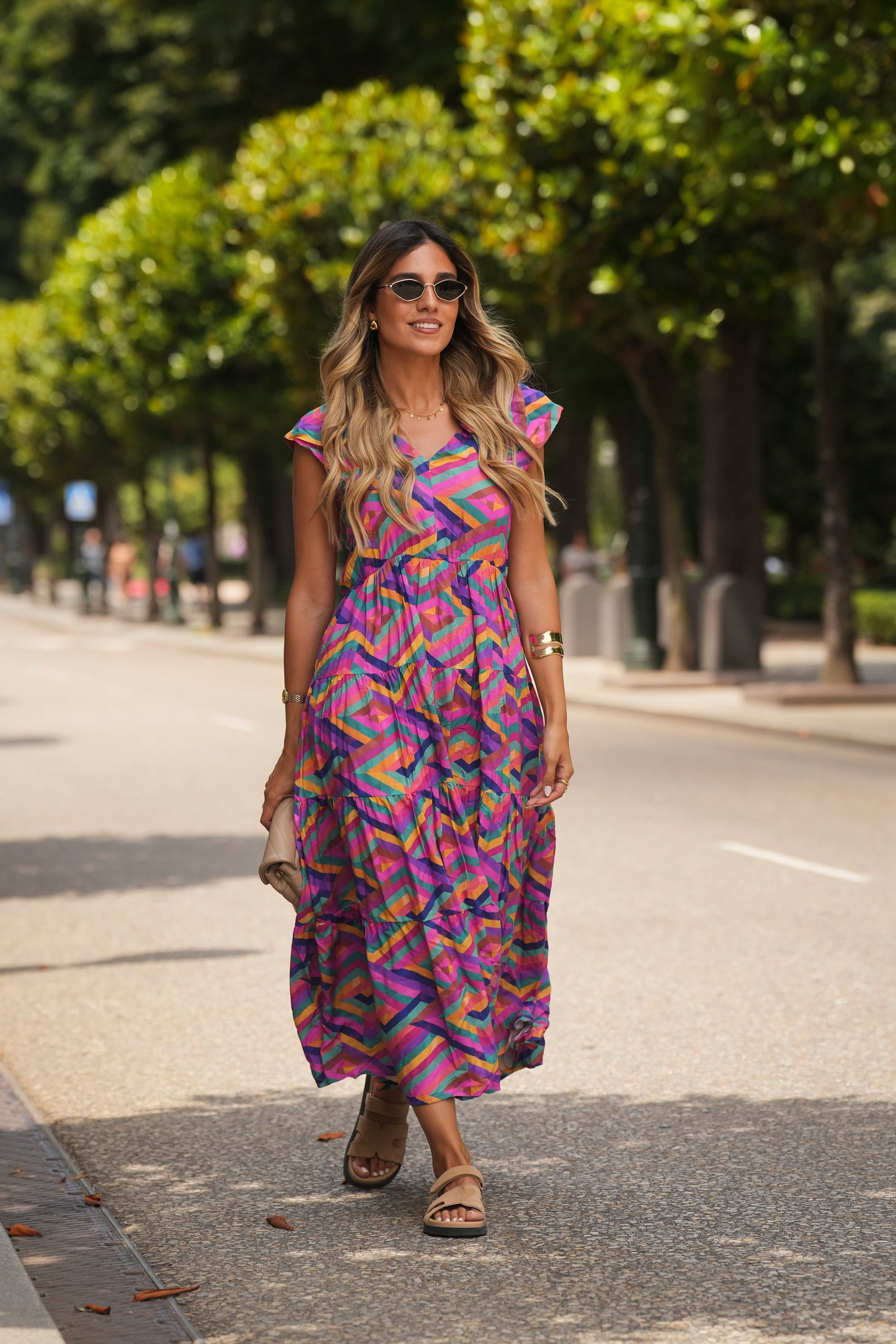Vestido comprido estampado