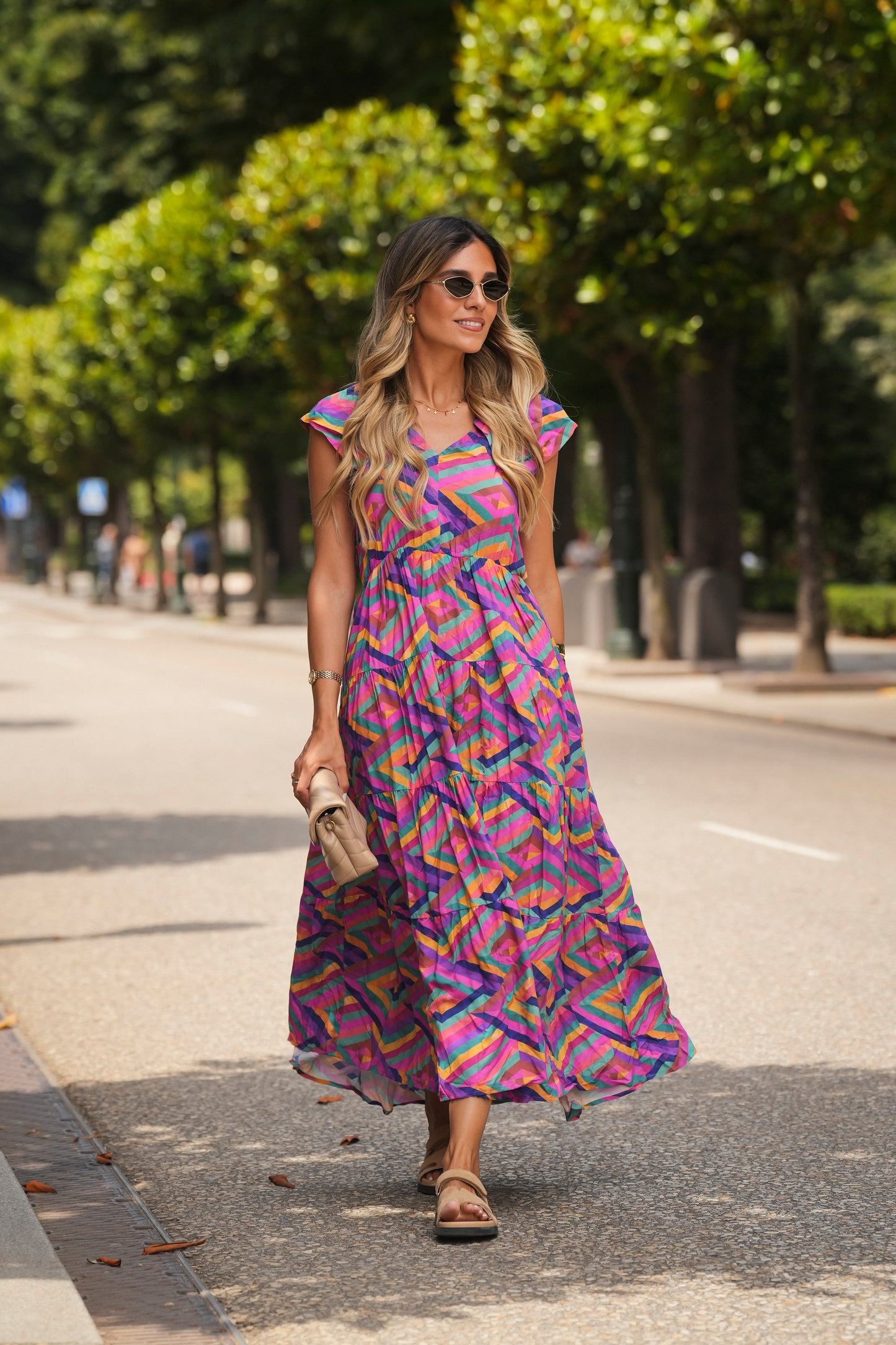 Vestido comprido estampado