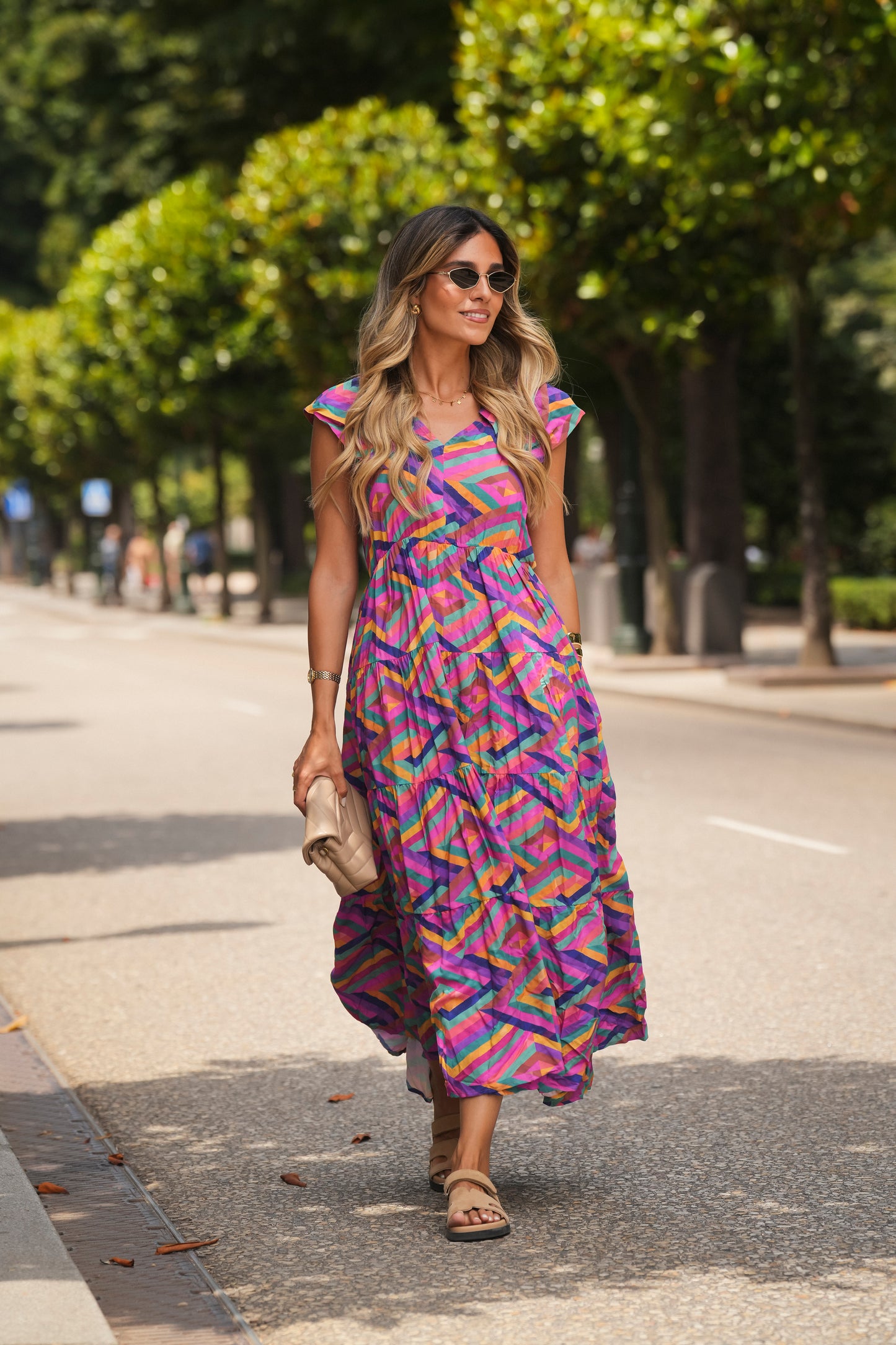 Vestido comprido estampado