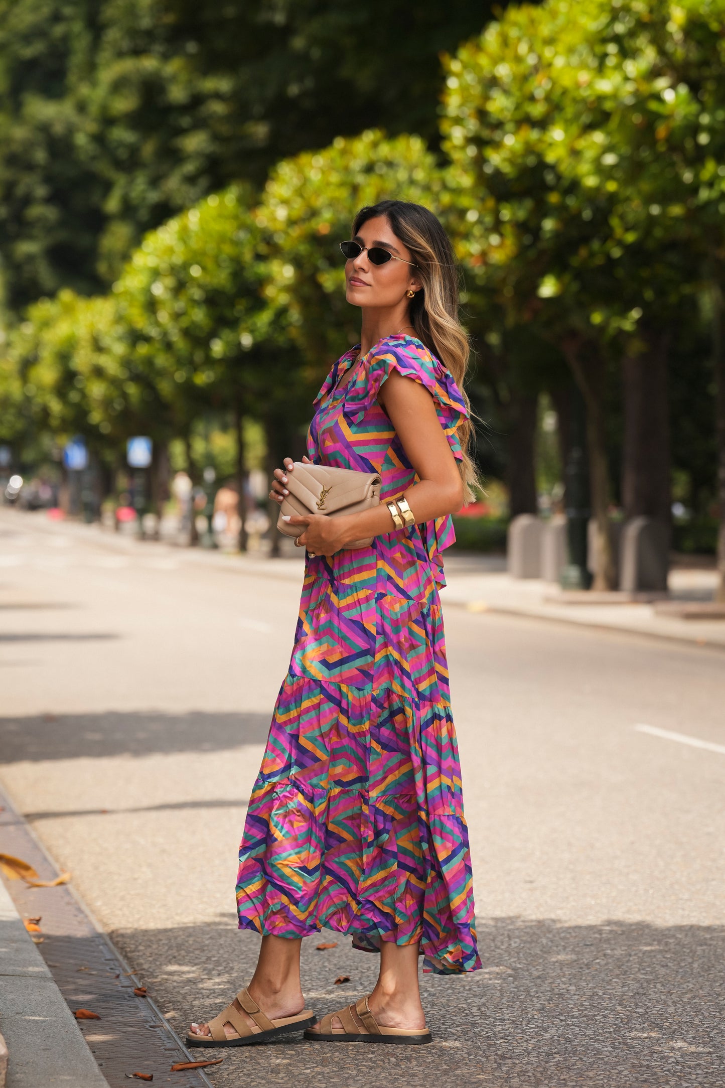 Vestido comprido estampado