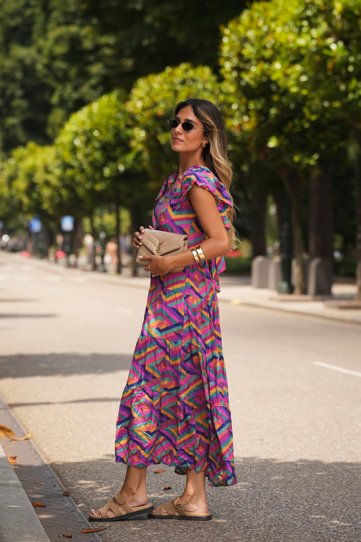 Vestido comprido estampado