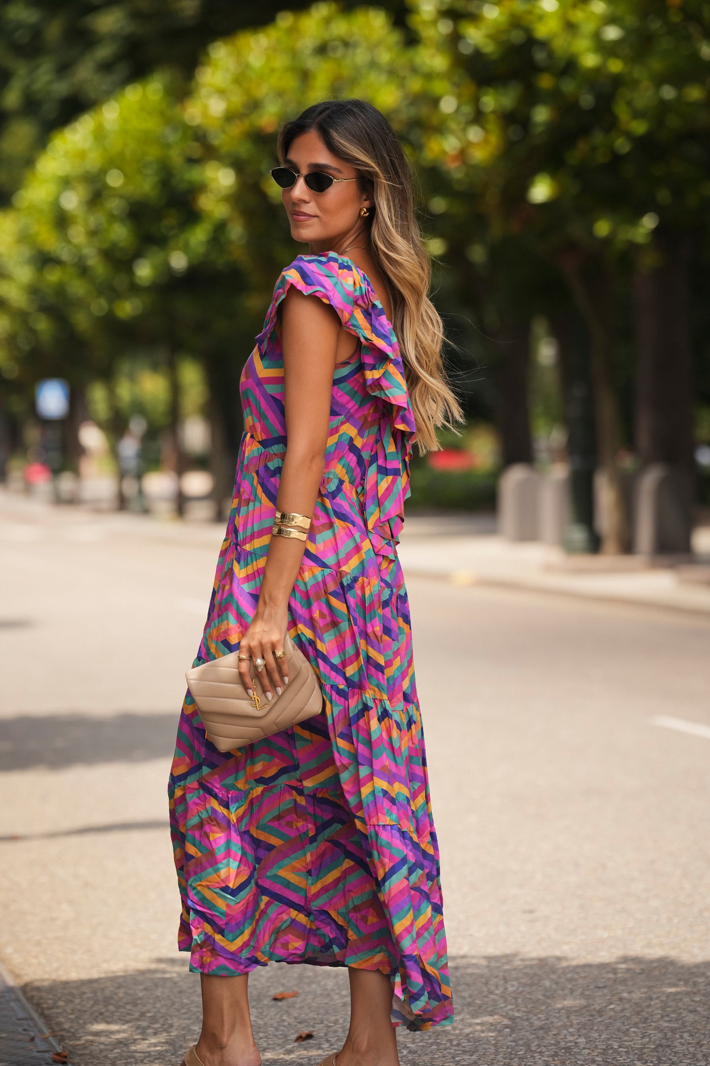 Vestido comprido estampado