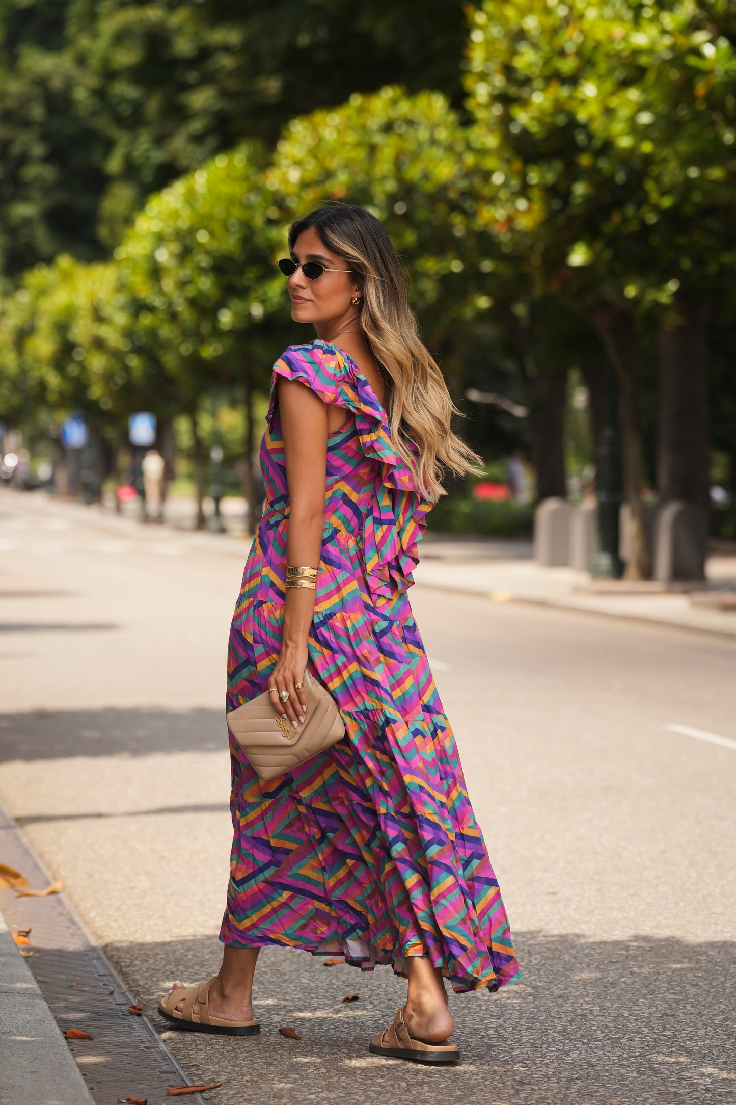 Vestido comprido estampado
