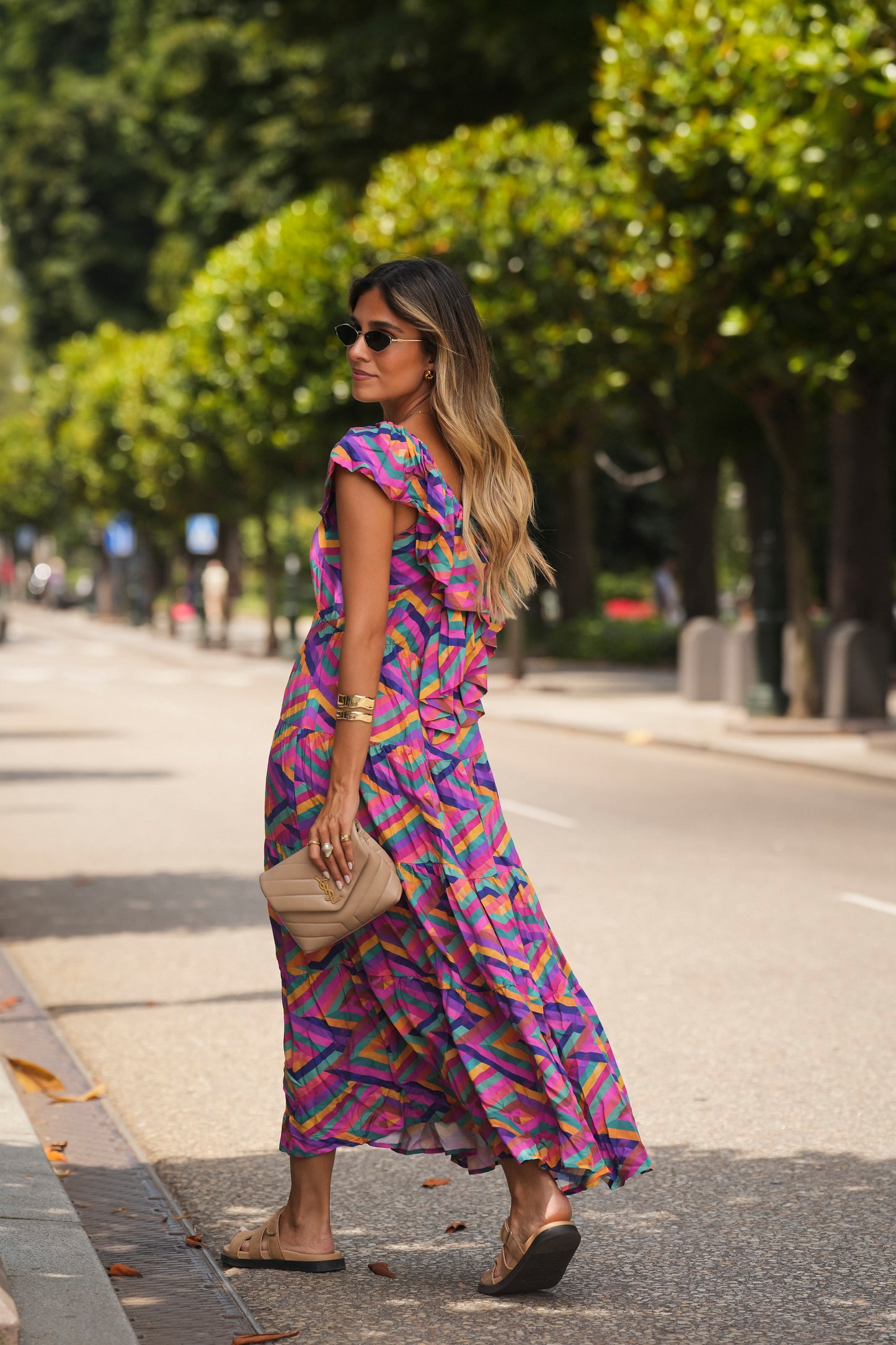 Vestido comprido estampado