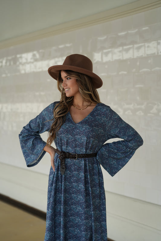 Long warm knit dress