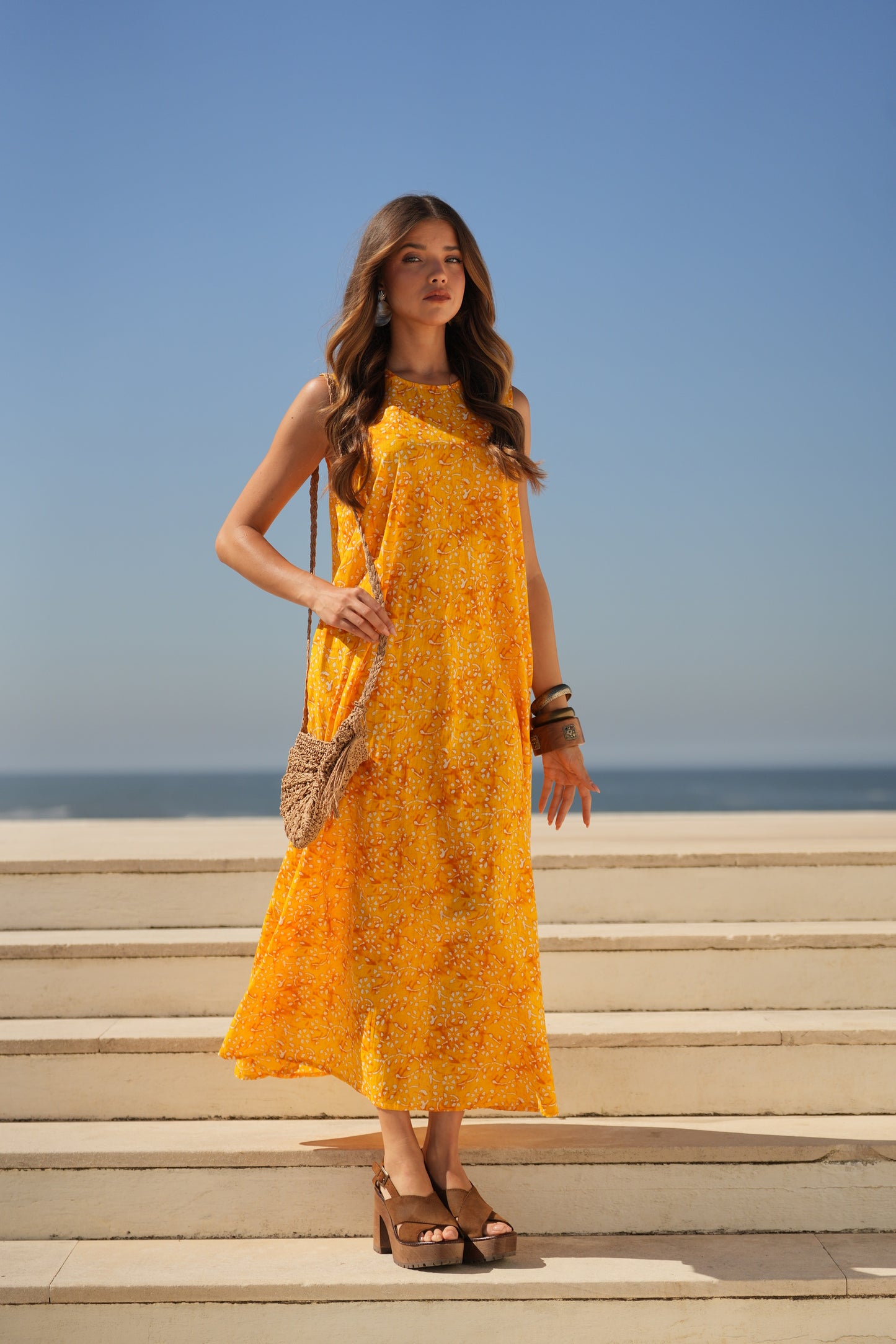 Vestido comprido estampado