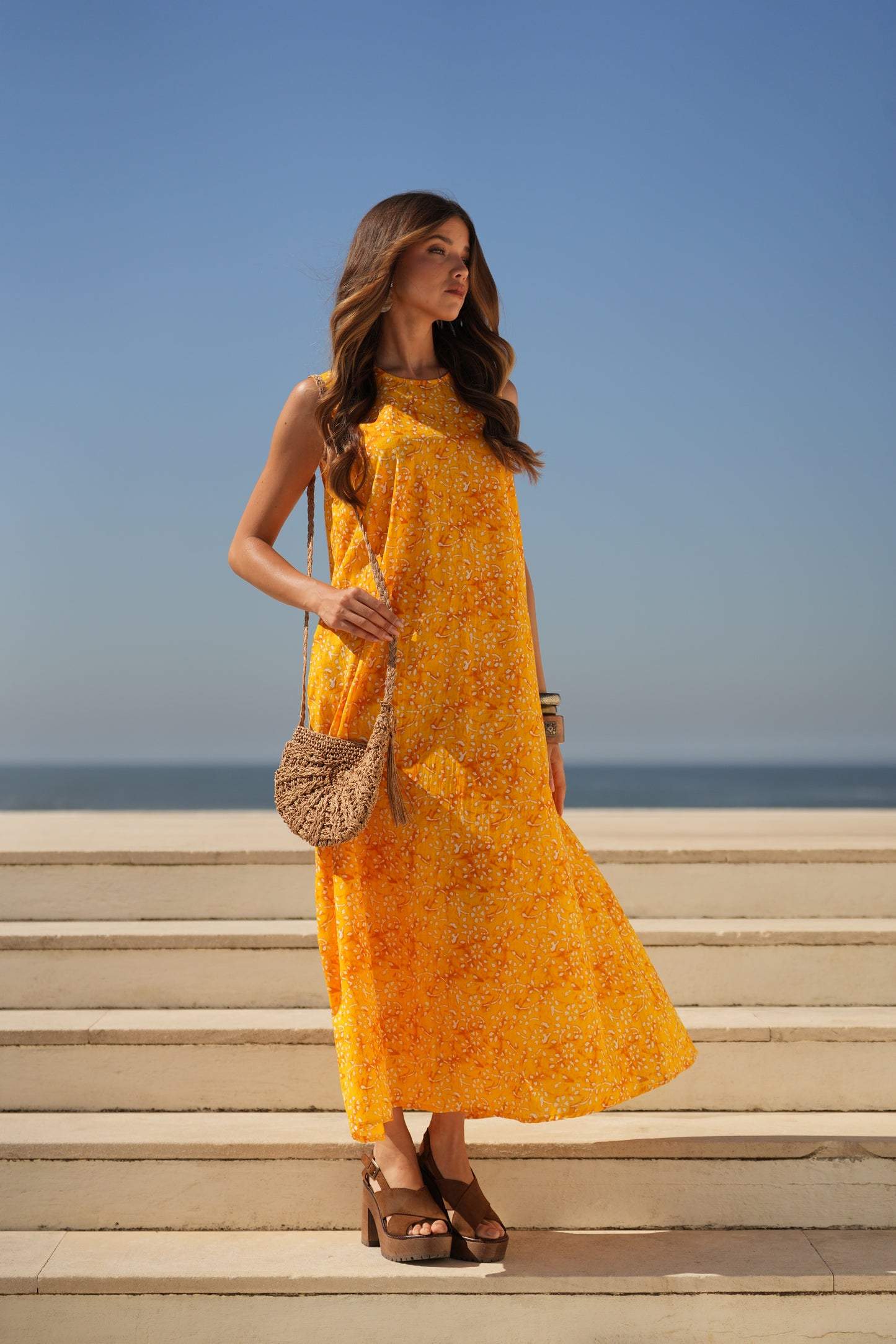 Vestido comprido estampado