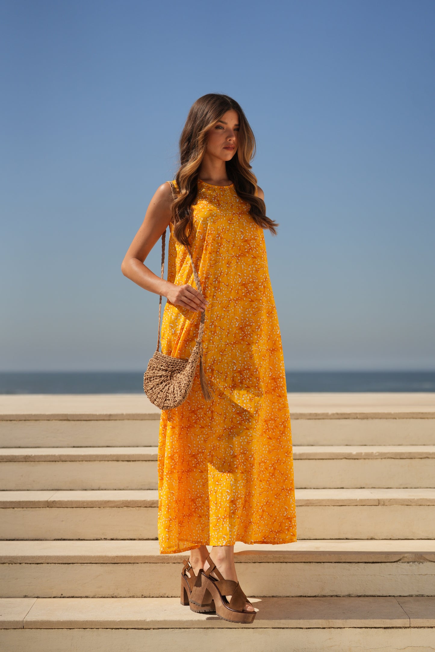 Vestido comprido estampado