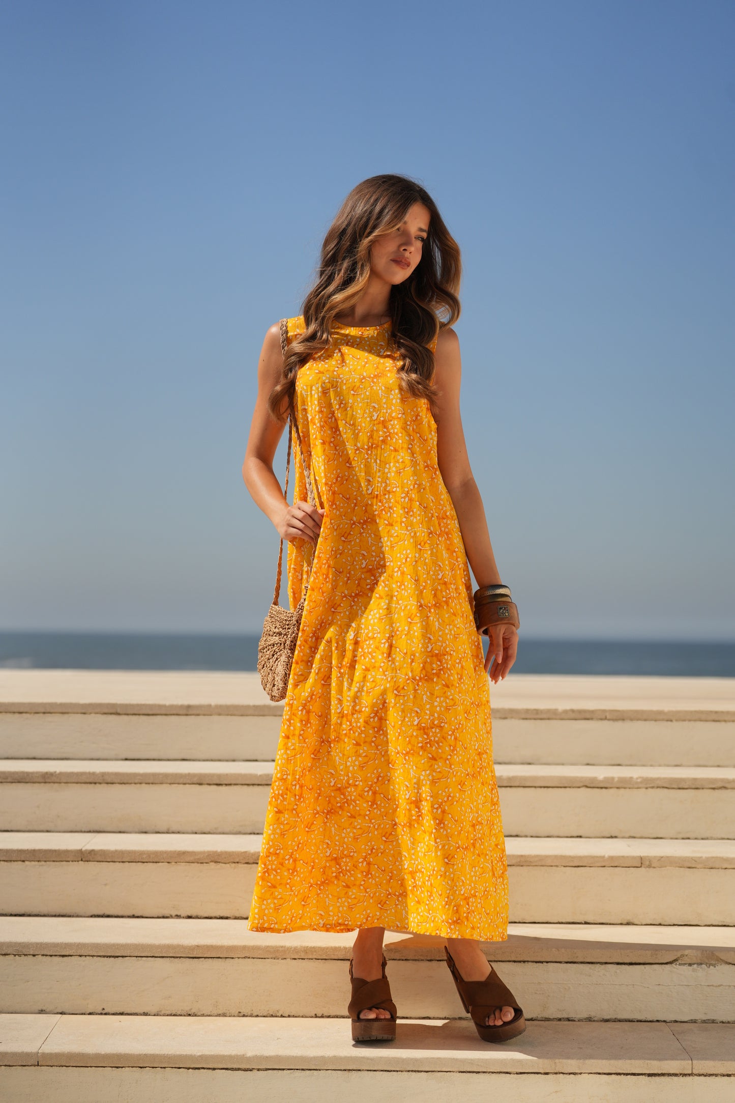Vestido comprido estampado