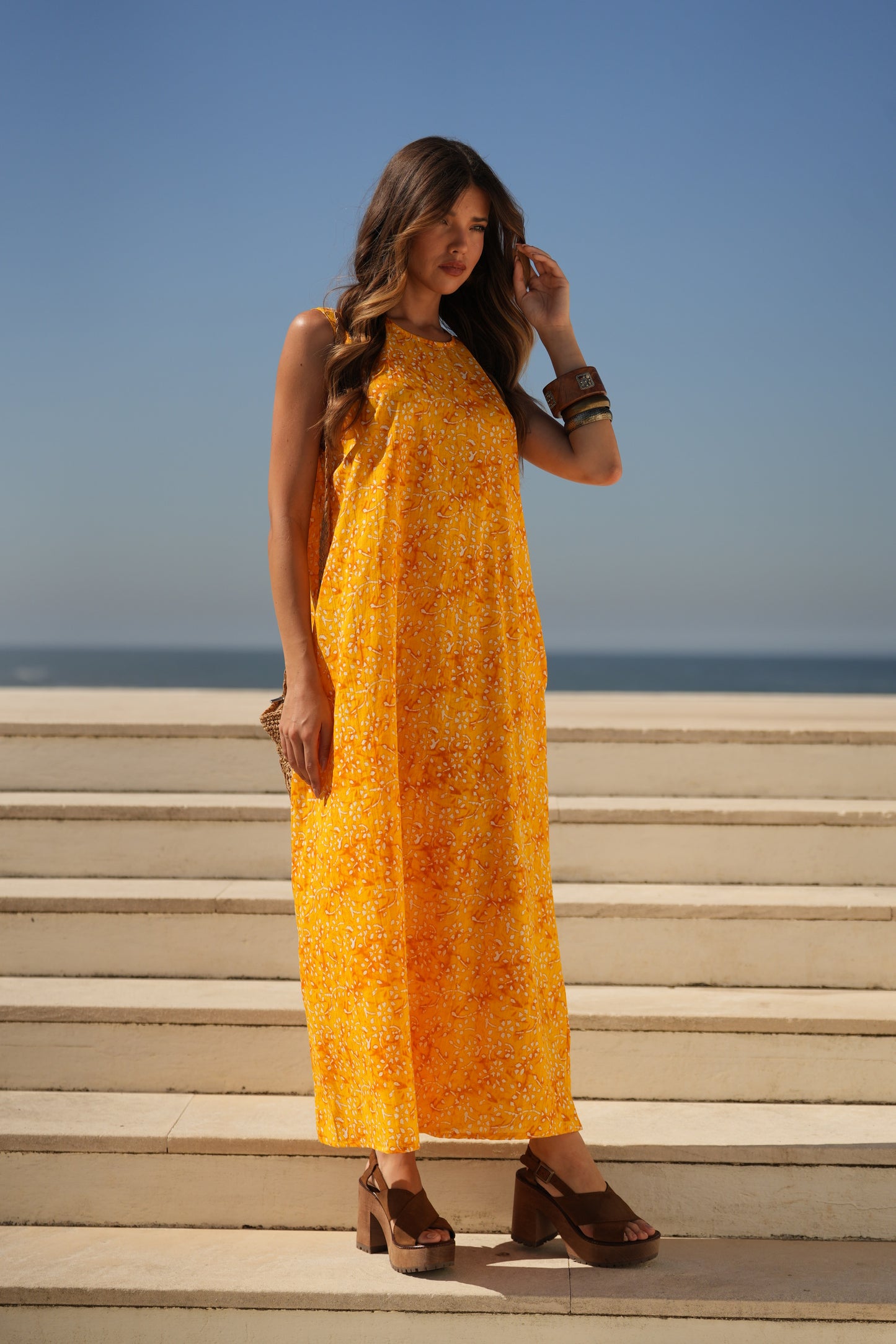 Vestido comprido estampado