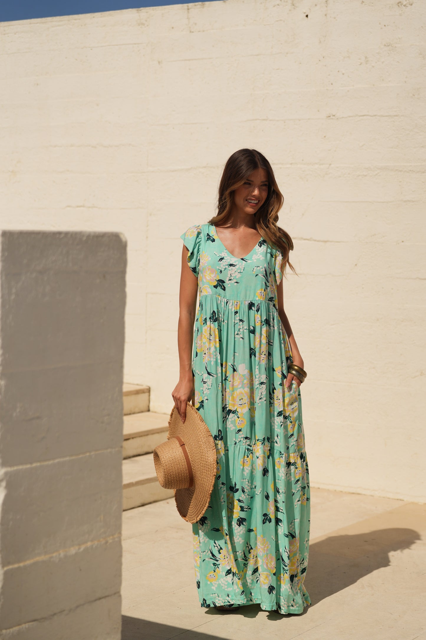 Vestido comprido estampado