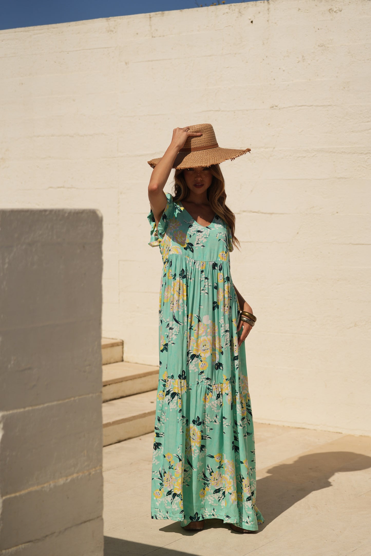 Vestido comprido estampado