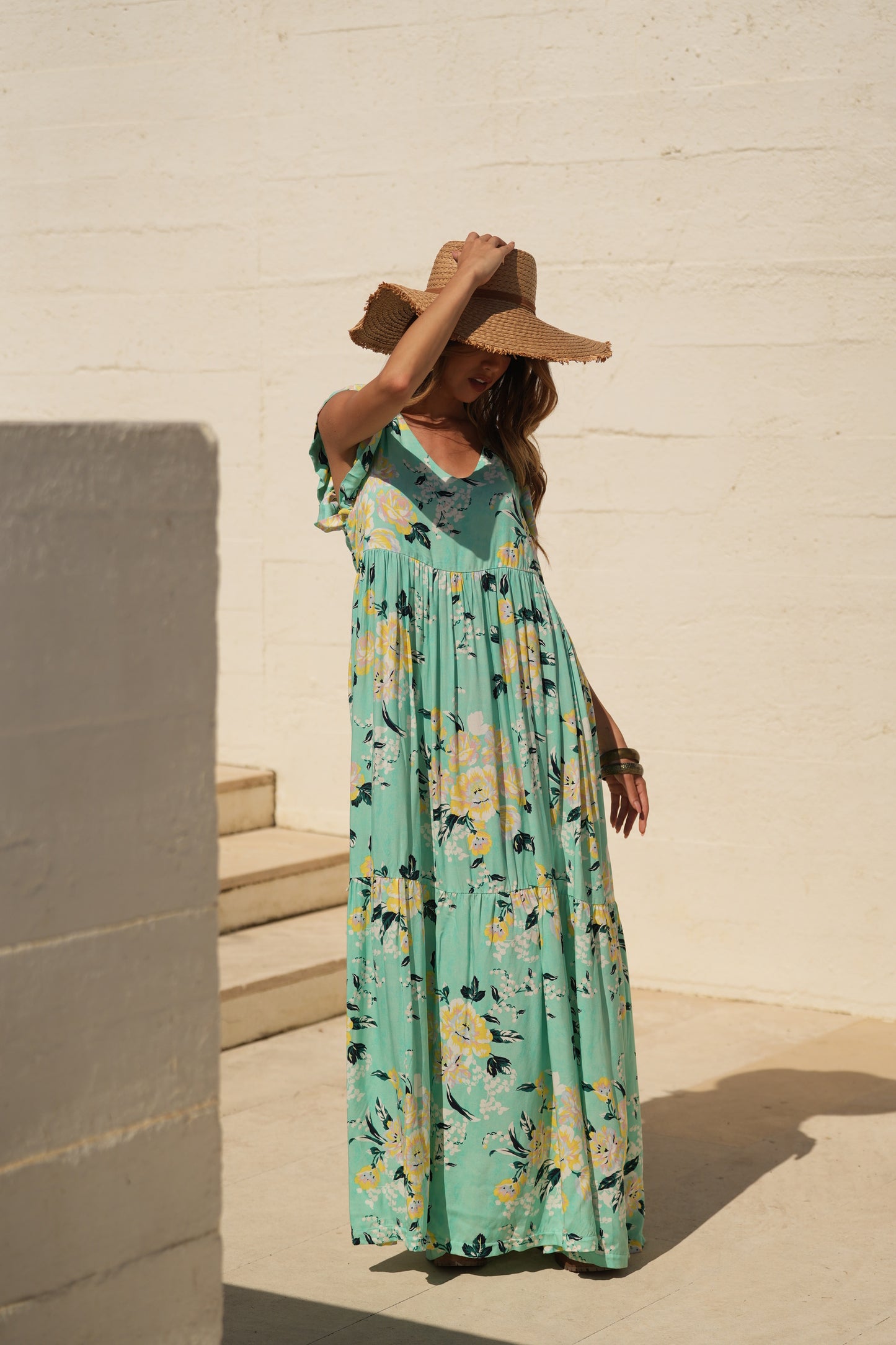 Vestido comprido estampado