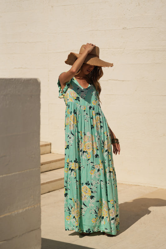 Vestido comprido estampado
