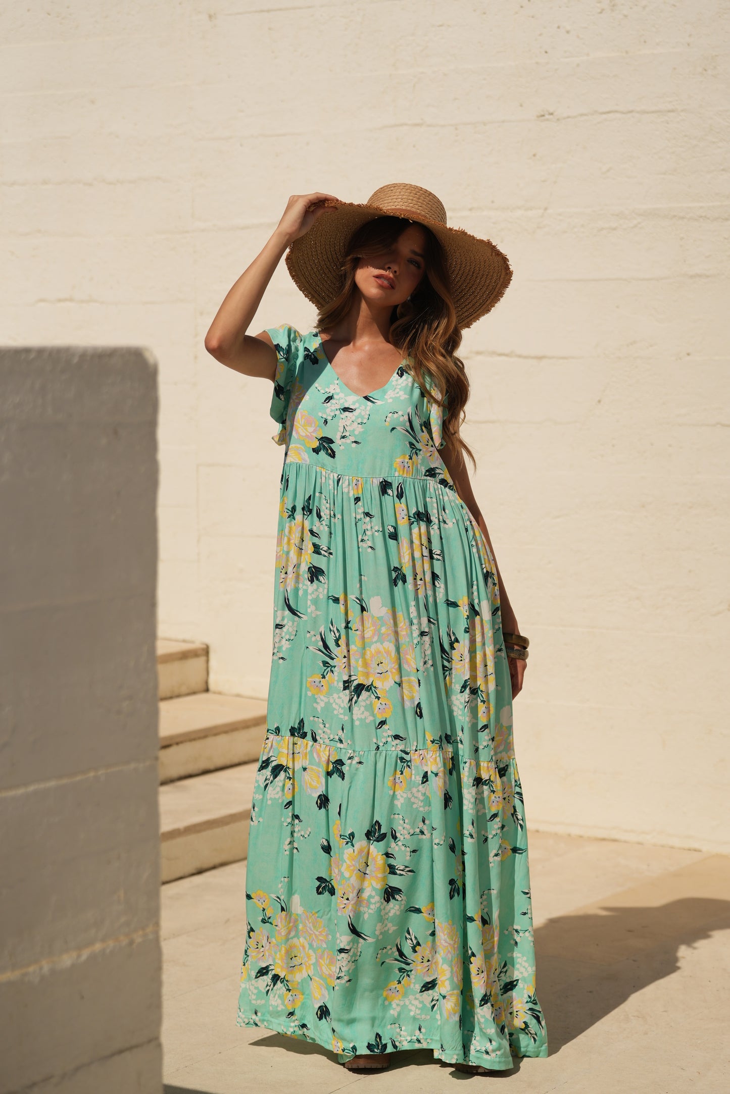 Vestido comprido estampado