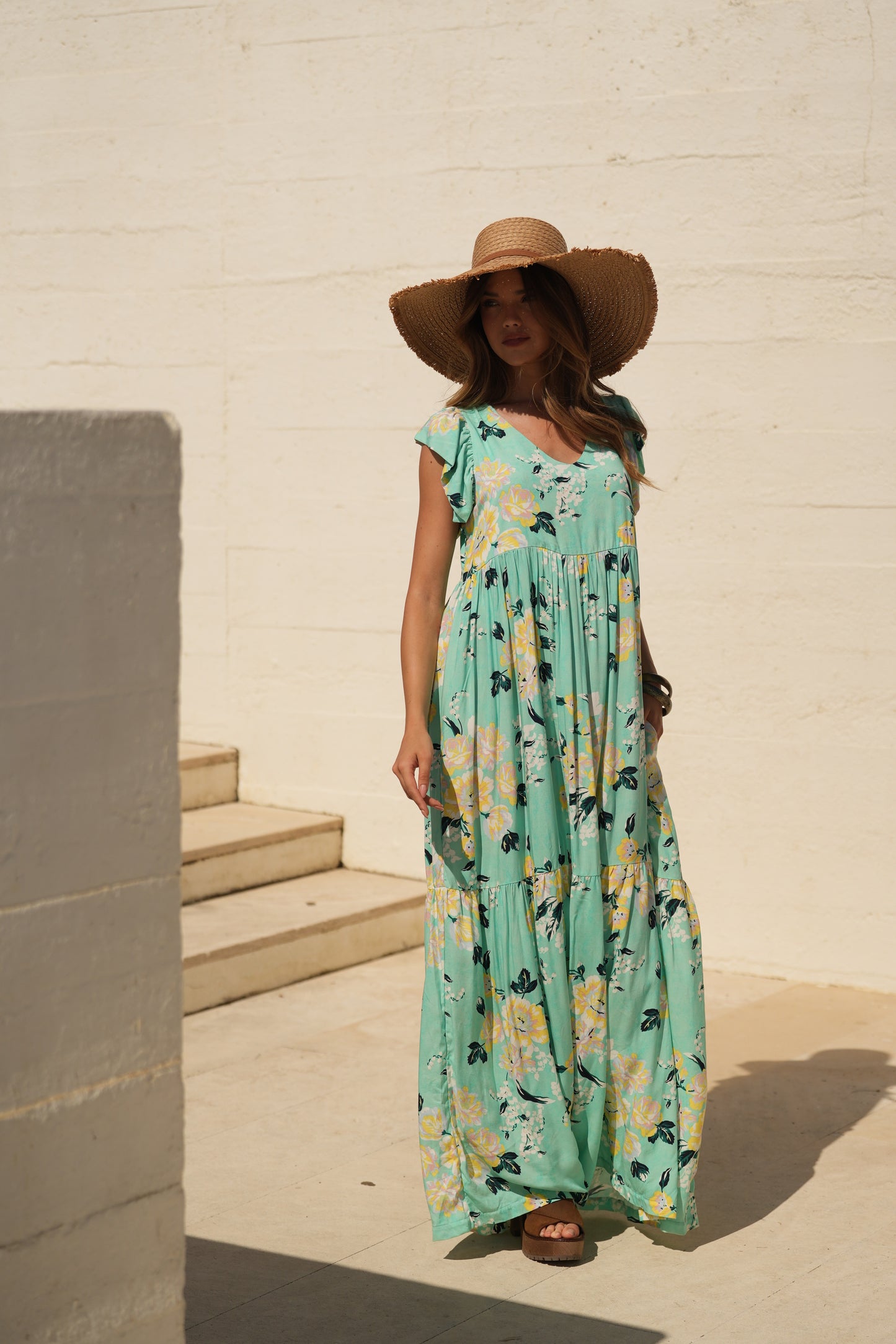 Vestido comprido estampado