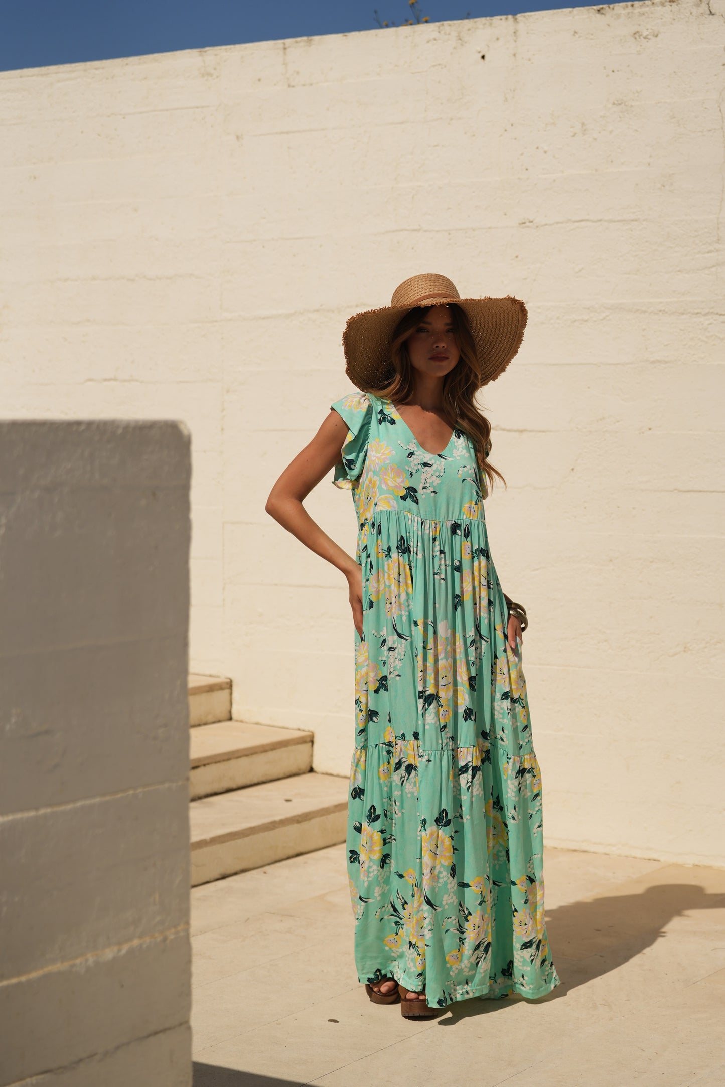 Vestido comprido estampado