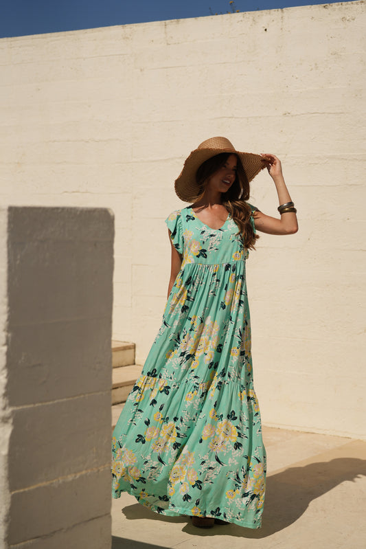 Vestido comprido estampado