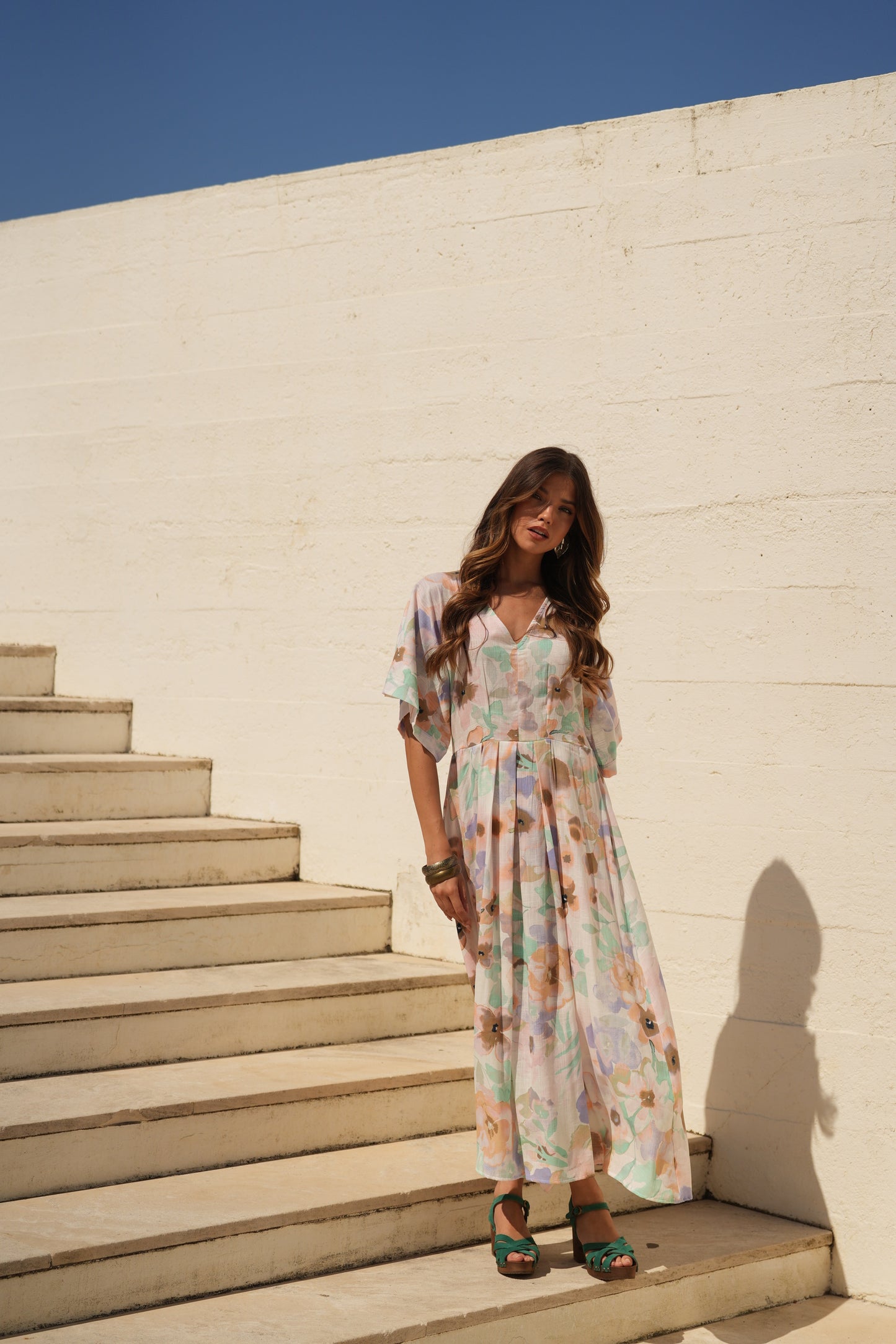 Vestido comprido estampado