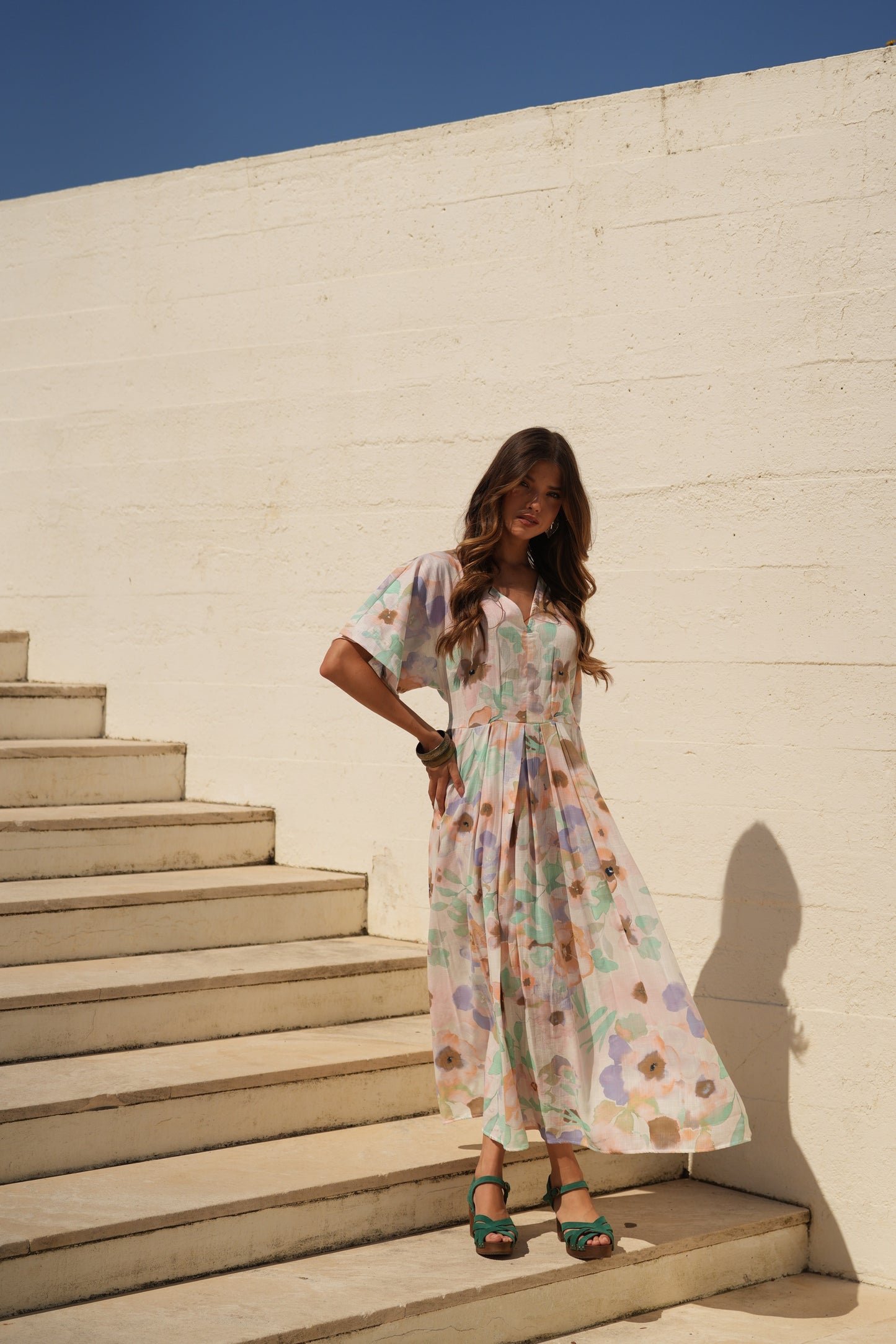 Vestido comprido estampado