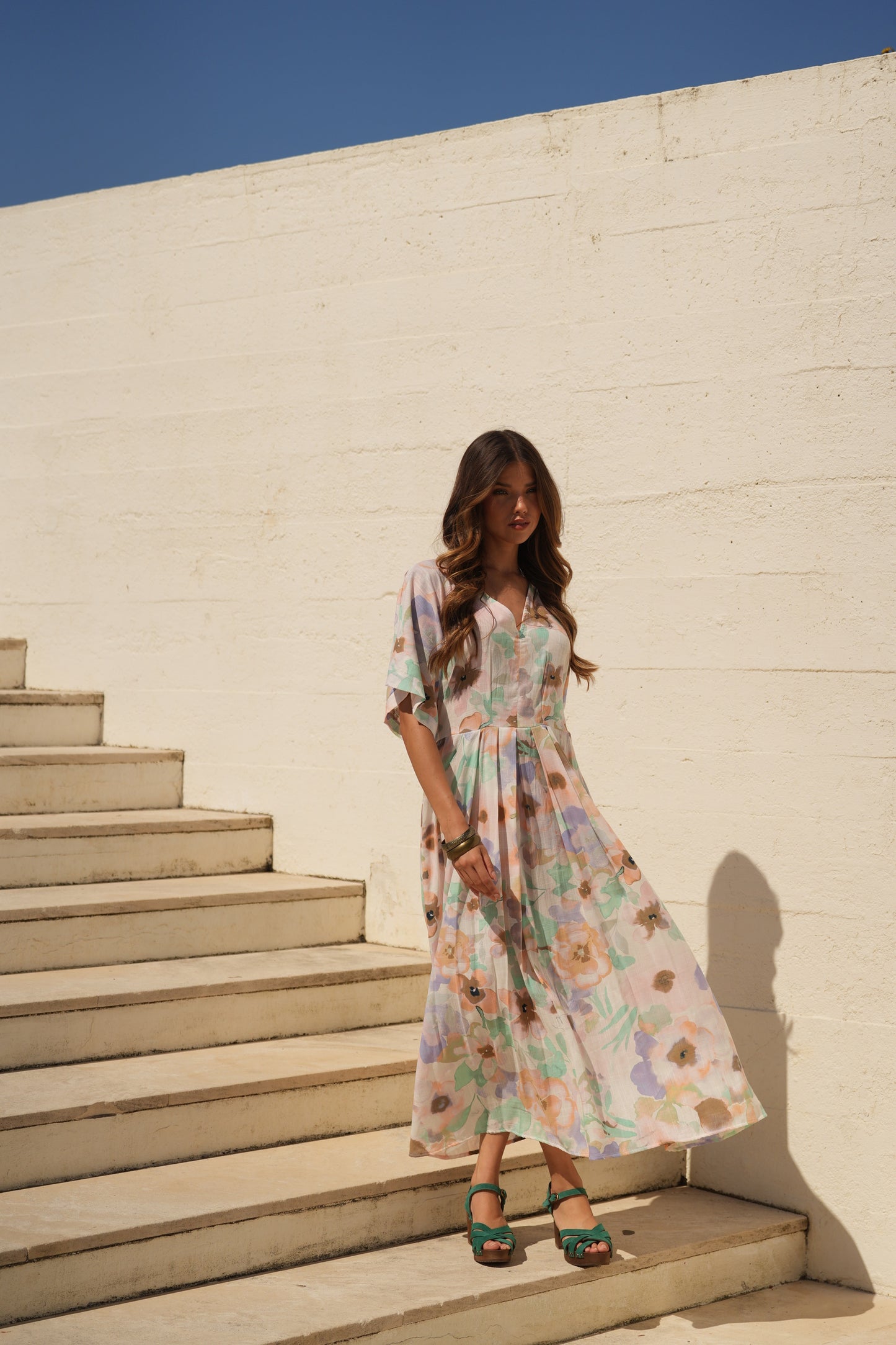 Vestido comprido estampado