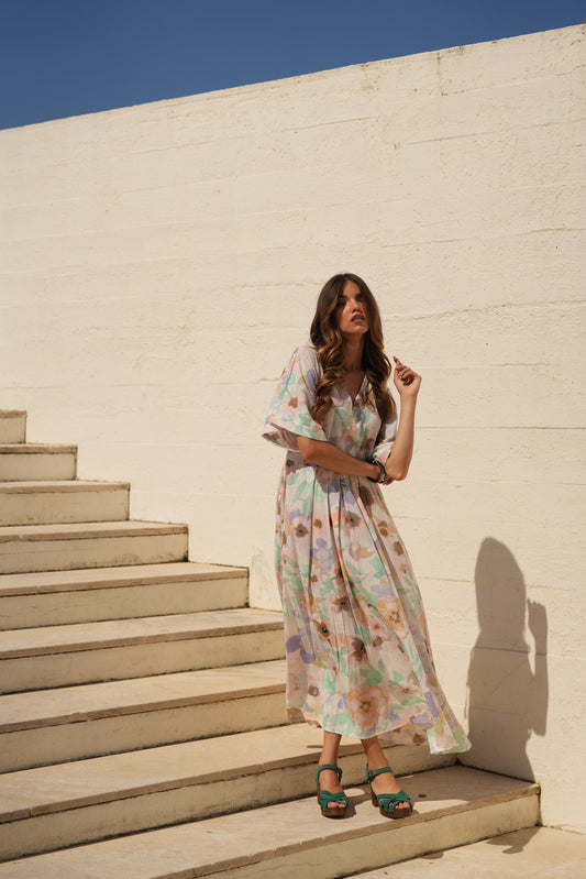 Vestido comprido estampado