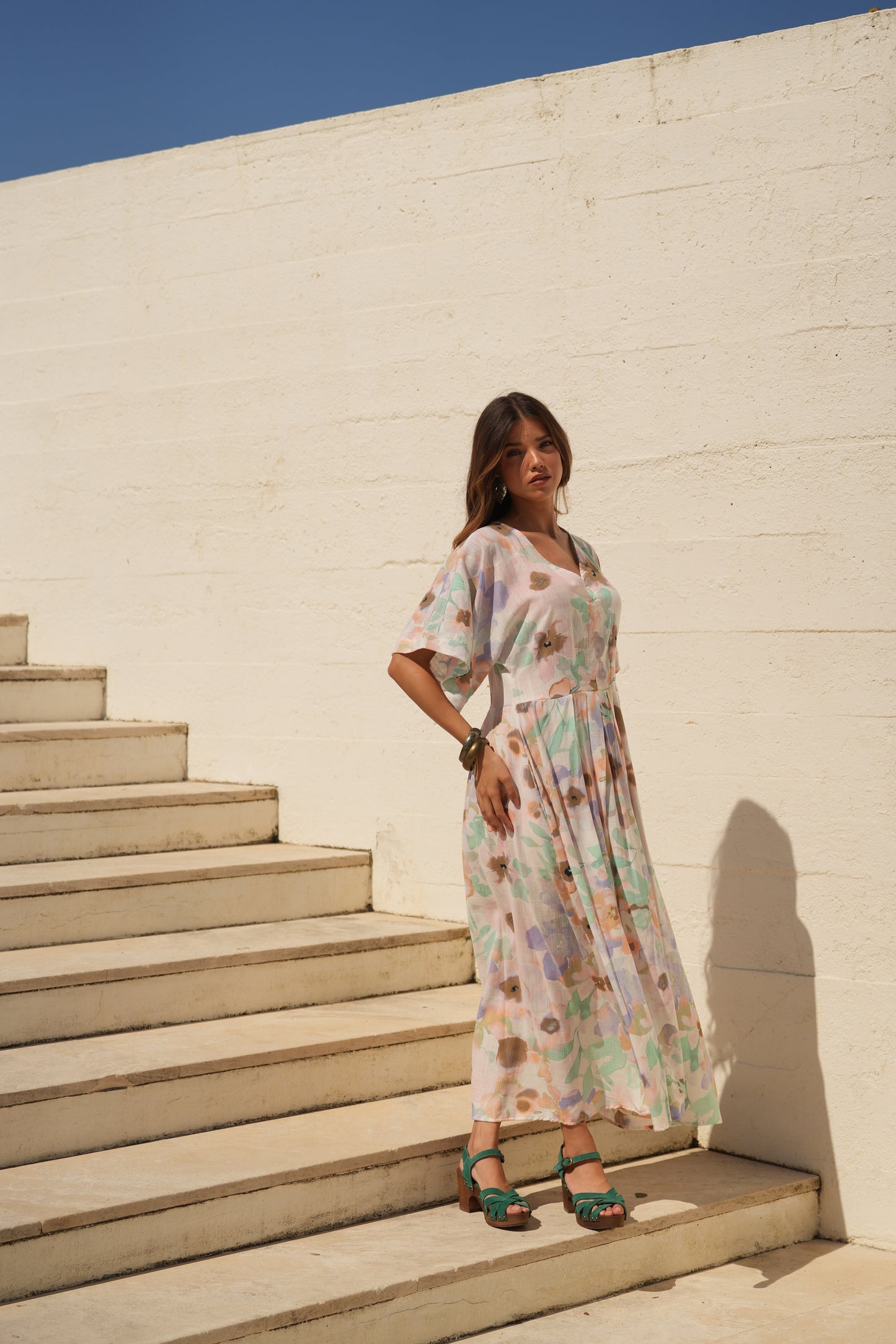 Vestido comprido estampado