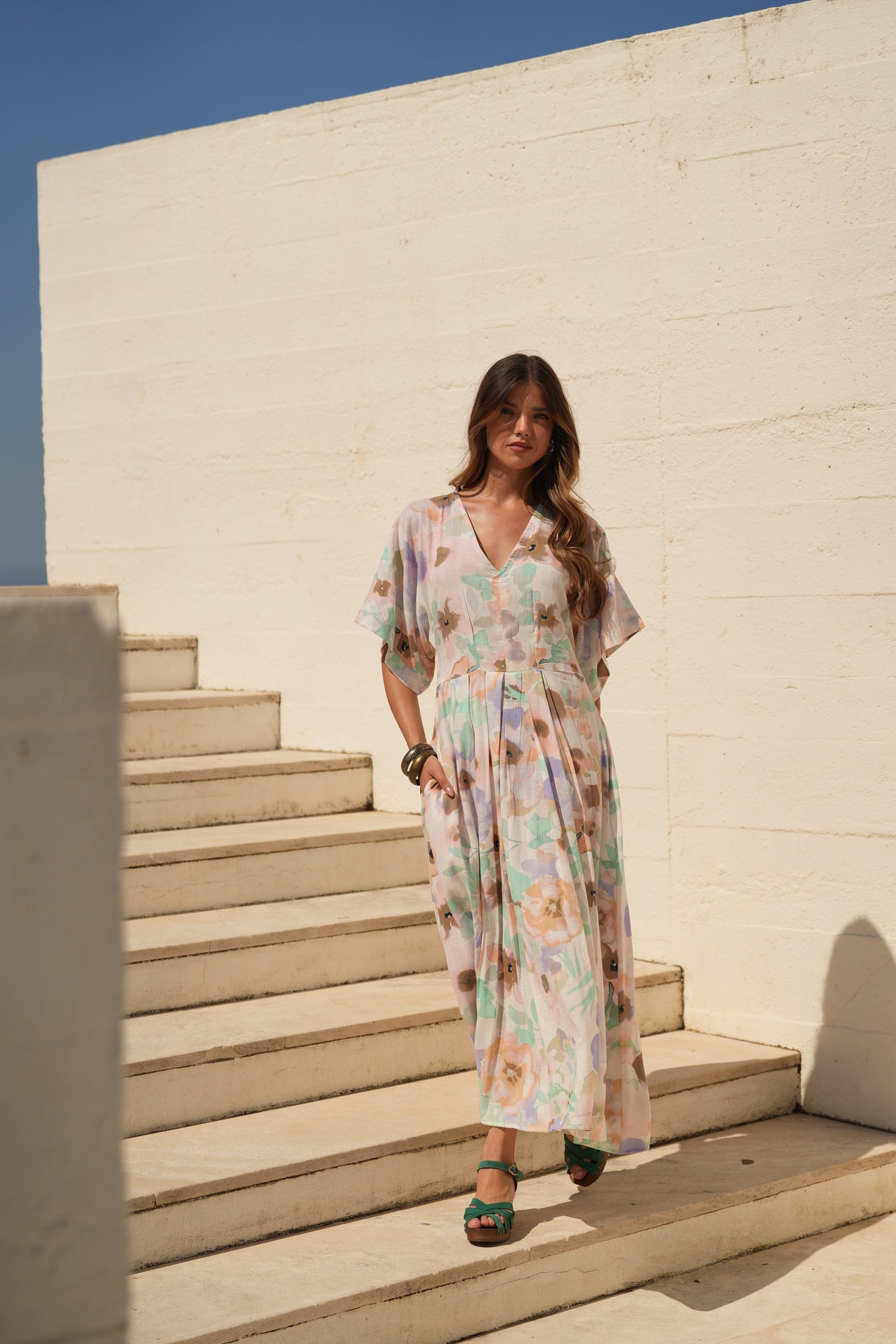 Vestido comprido estampado