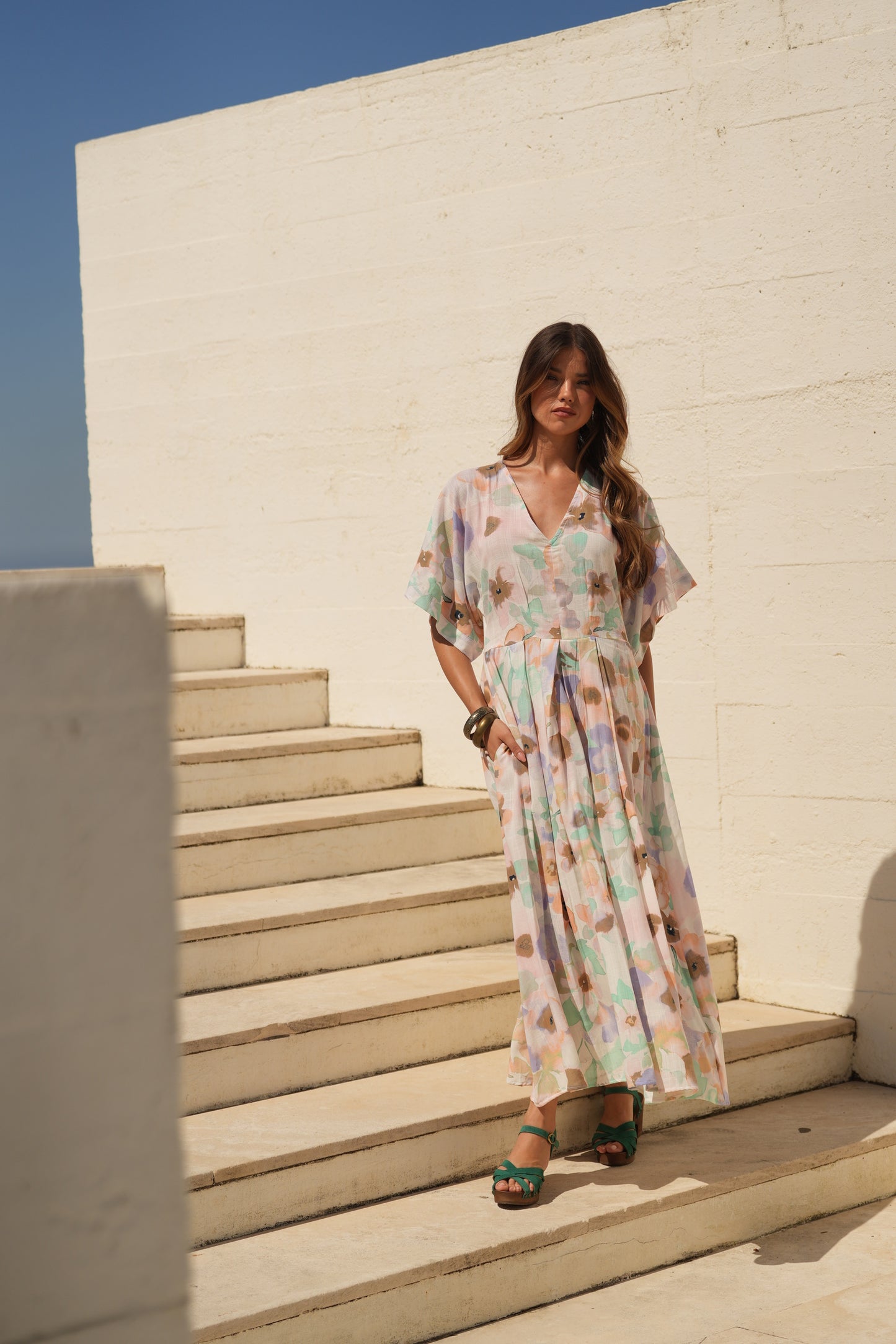 Vestido comprido estampado