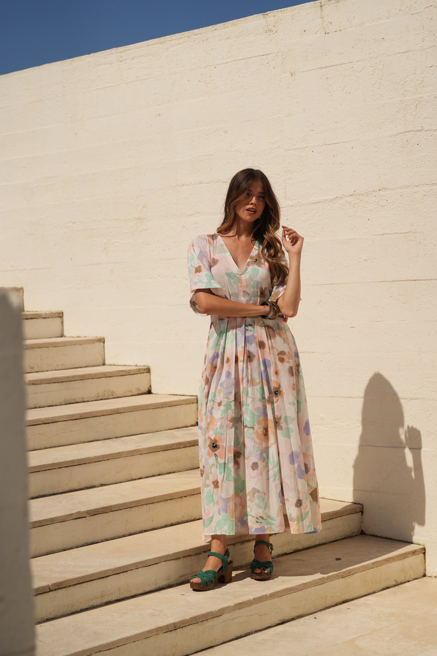 Vestido comprido estampado