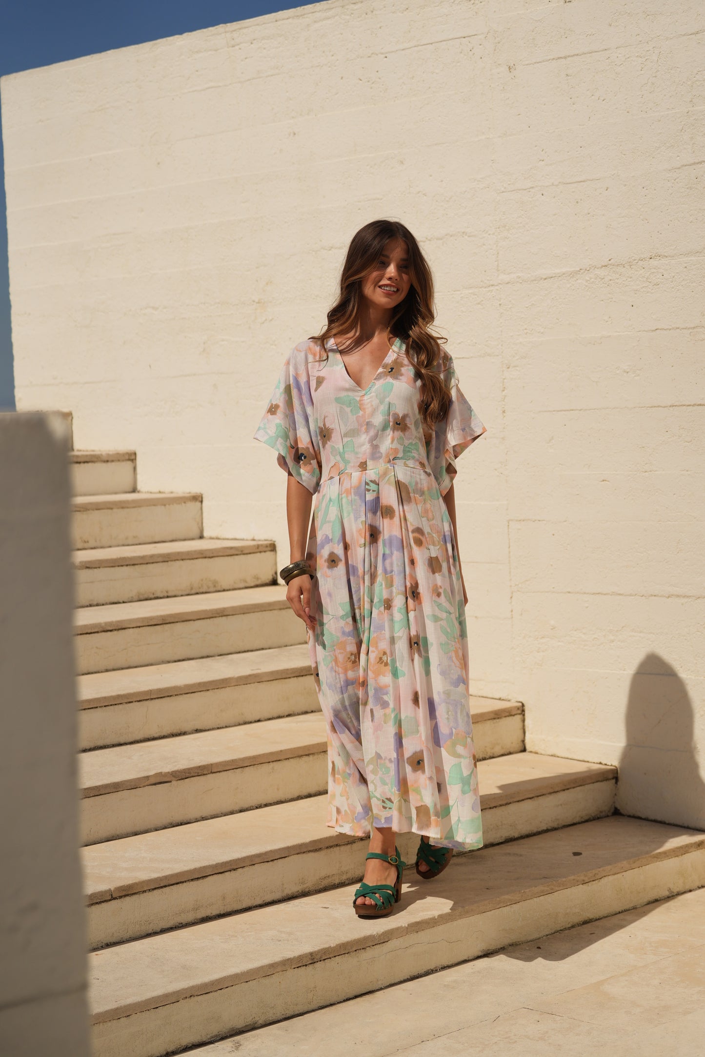 Vestido comprido estampado