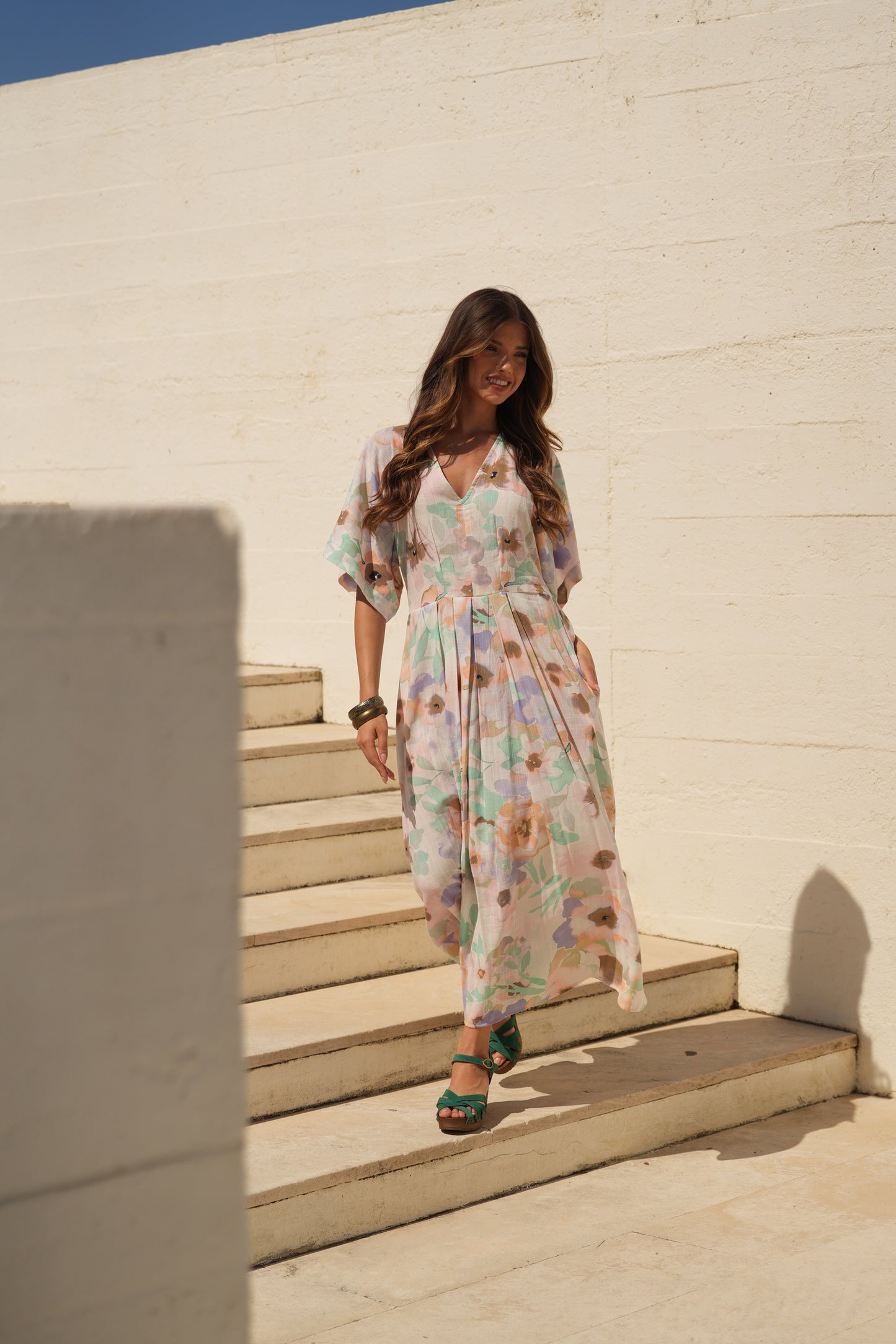 Vestido comprido estampado