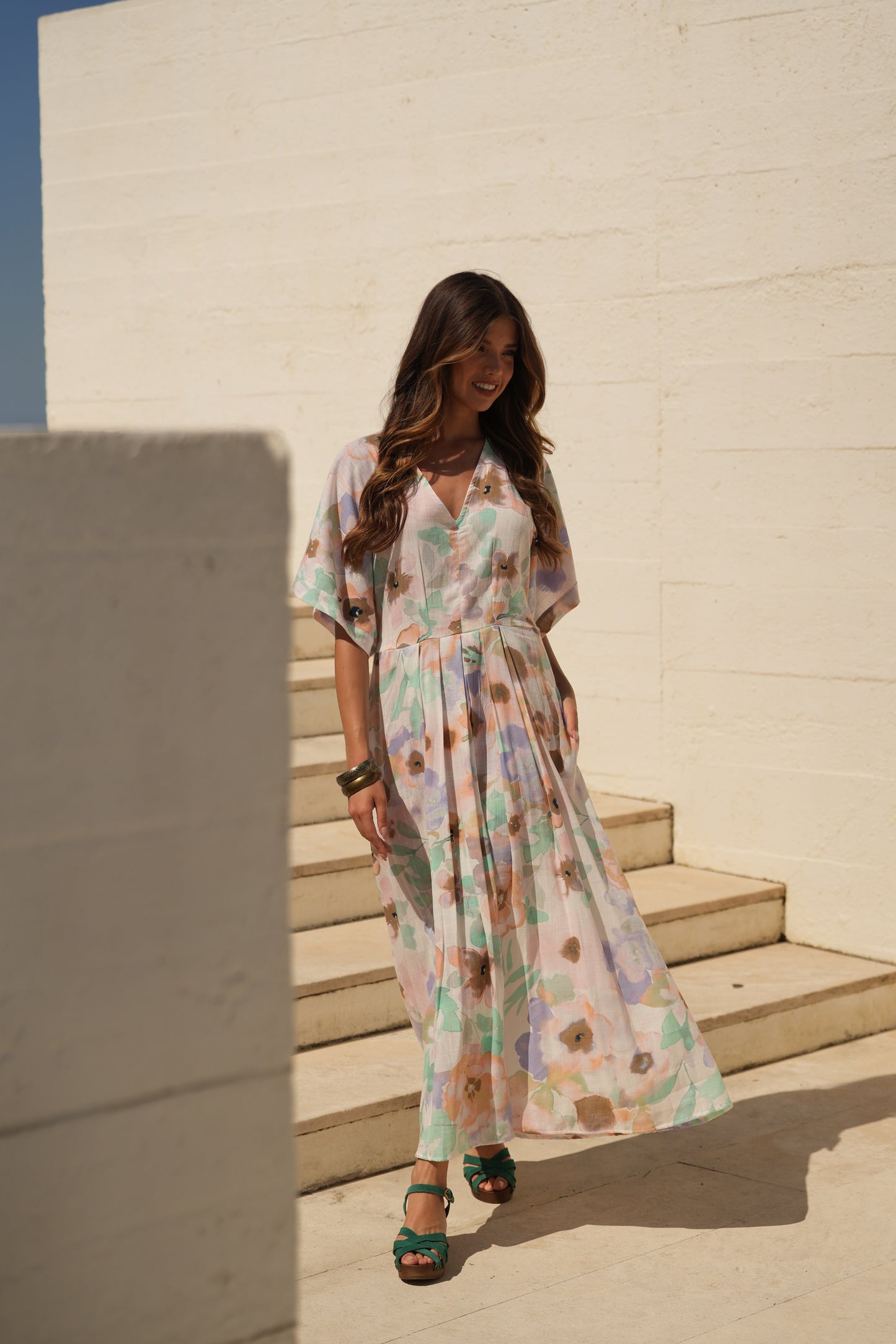 Vestido comprido estampado